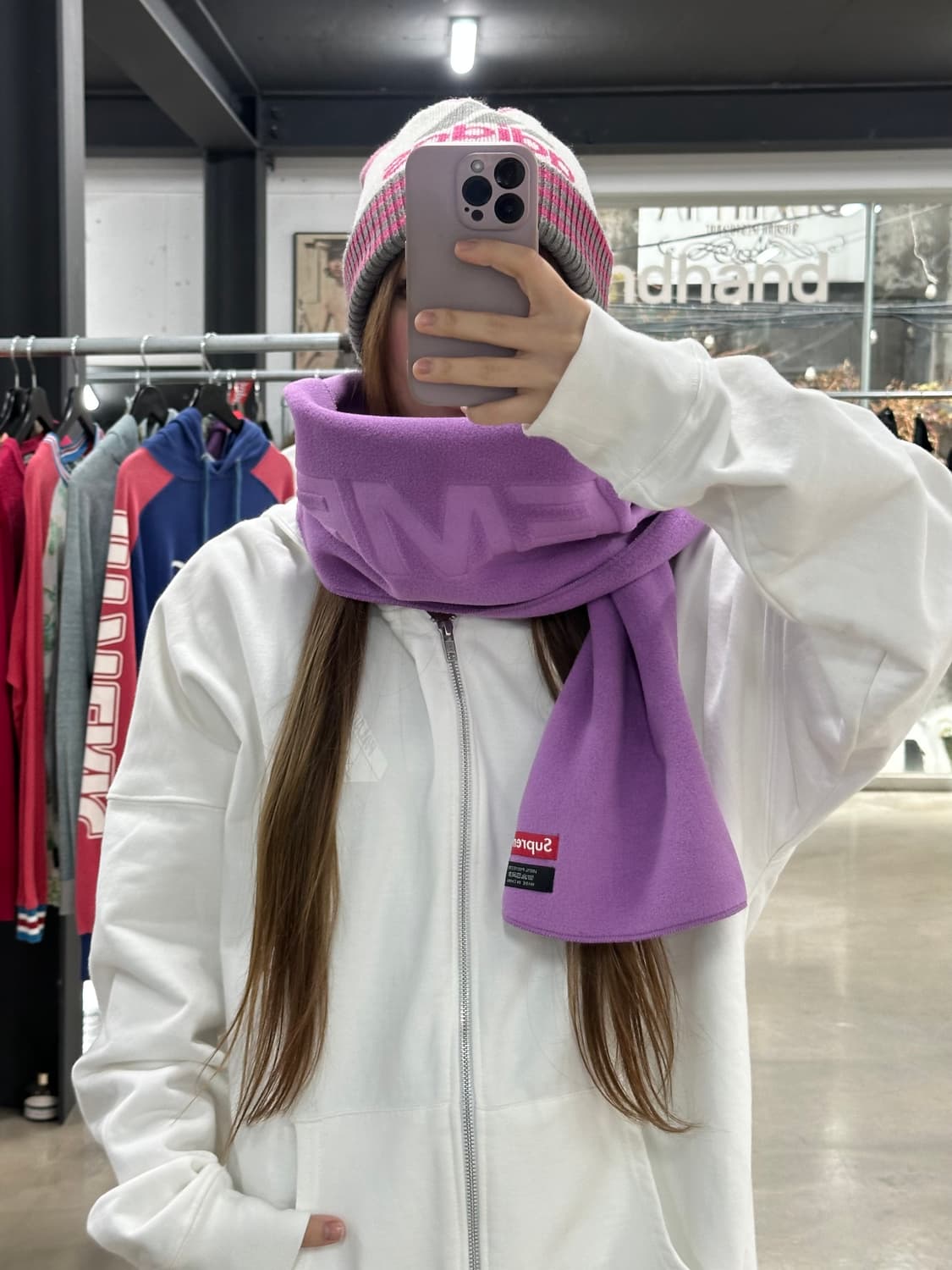 슈프림 FW19 폴라텍 머플러 퍼플 상품이미지1