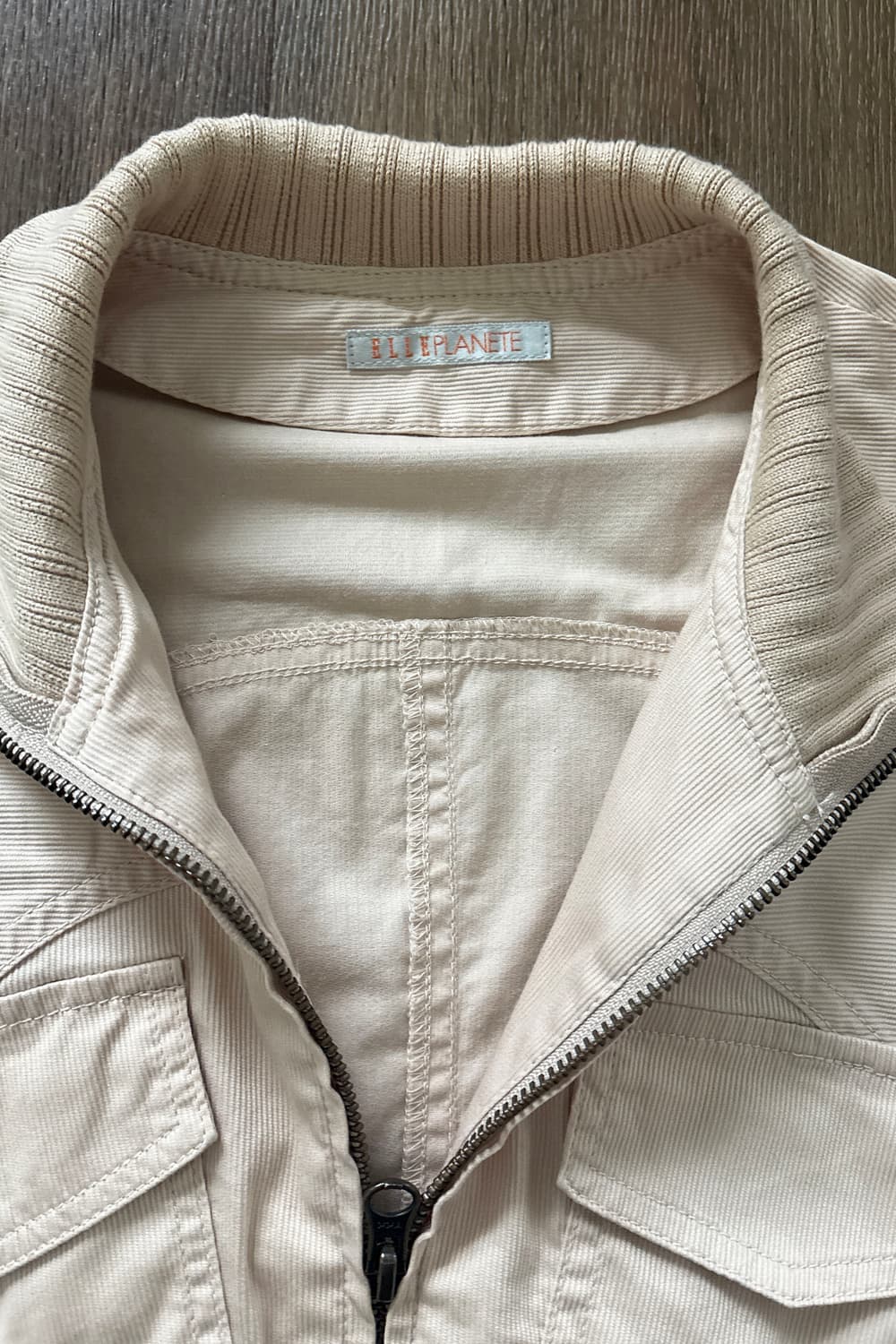 Ribbed Collar Zip-Up Jacket 상품이미지4