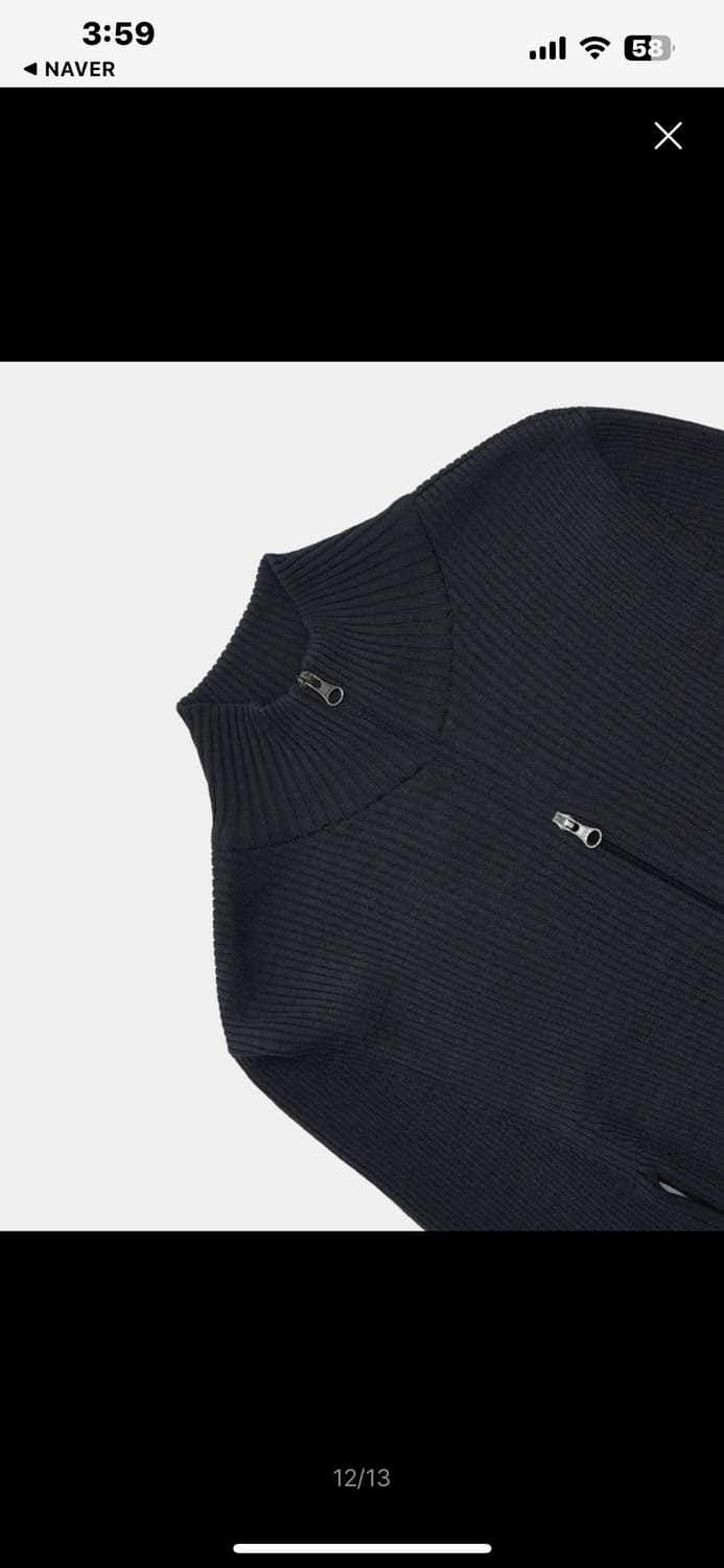 아모멘토 Ribbed mockneck cardigan(dark navy) 상품이미지7