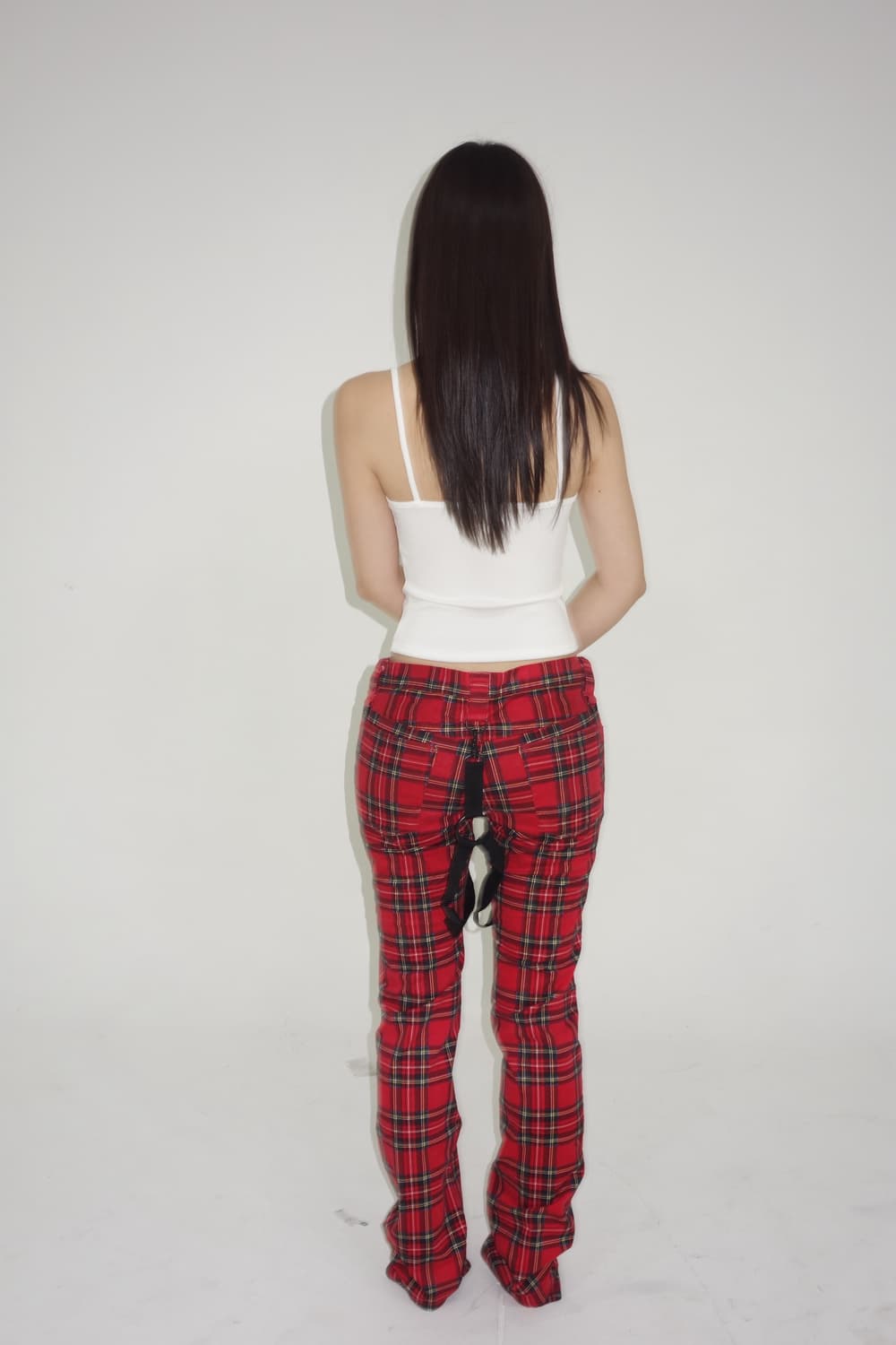 넘버나인 아카이브 본디지 플레이드 체크바지 상품이미지3