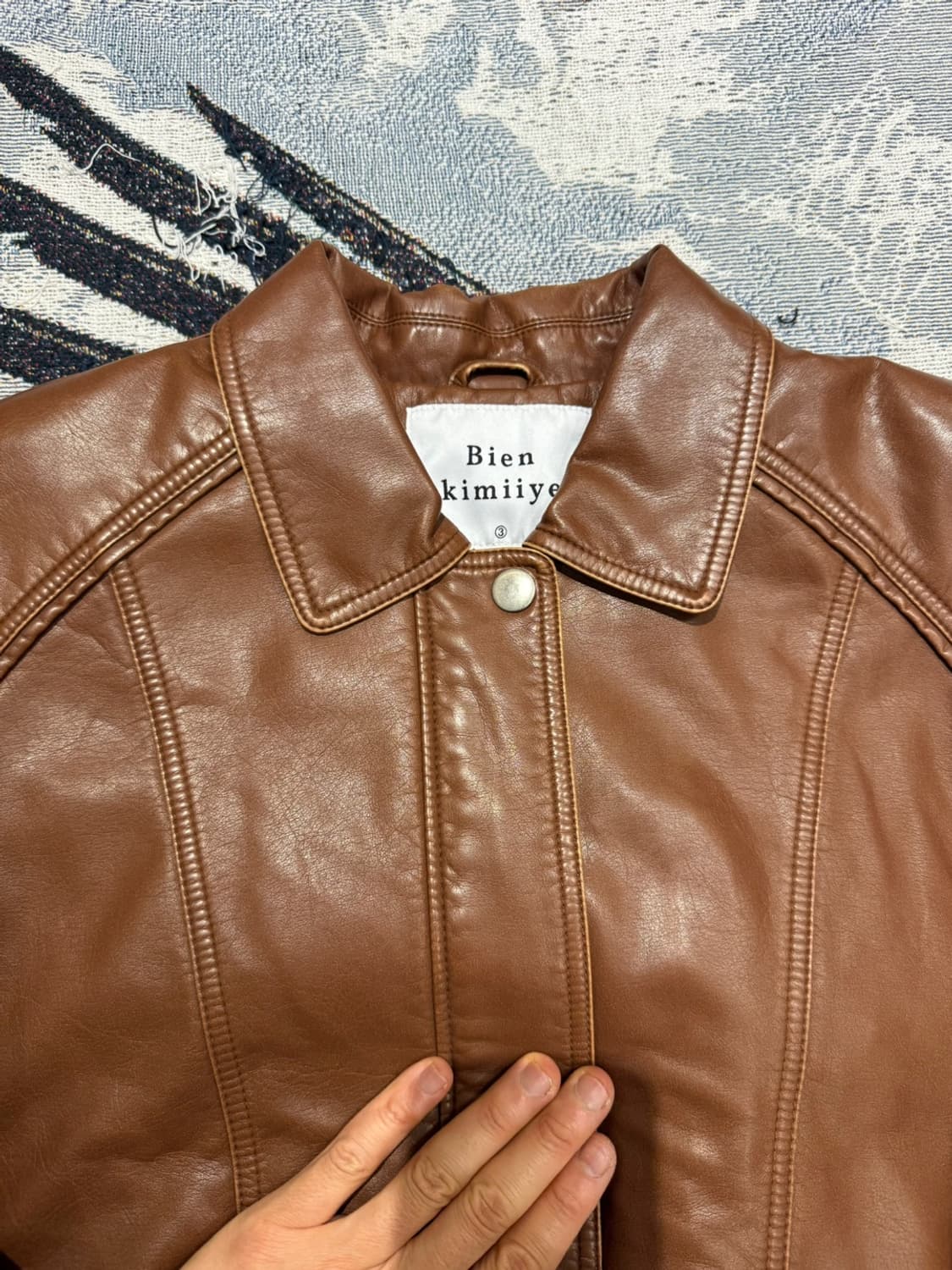 BIen Kimiye 가죽 인조가죽 자켓 XL 남녀공용 상품이미지3