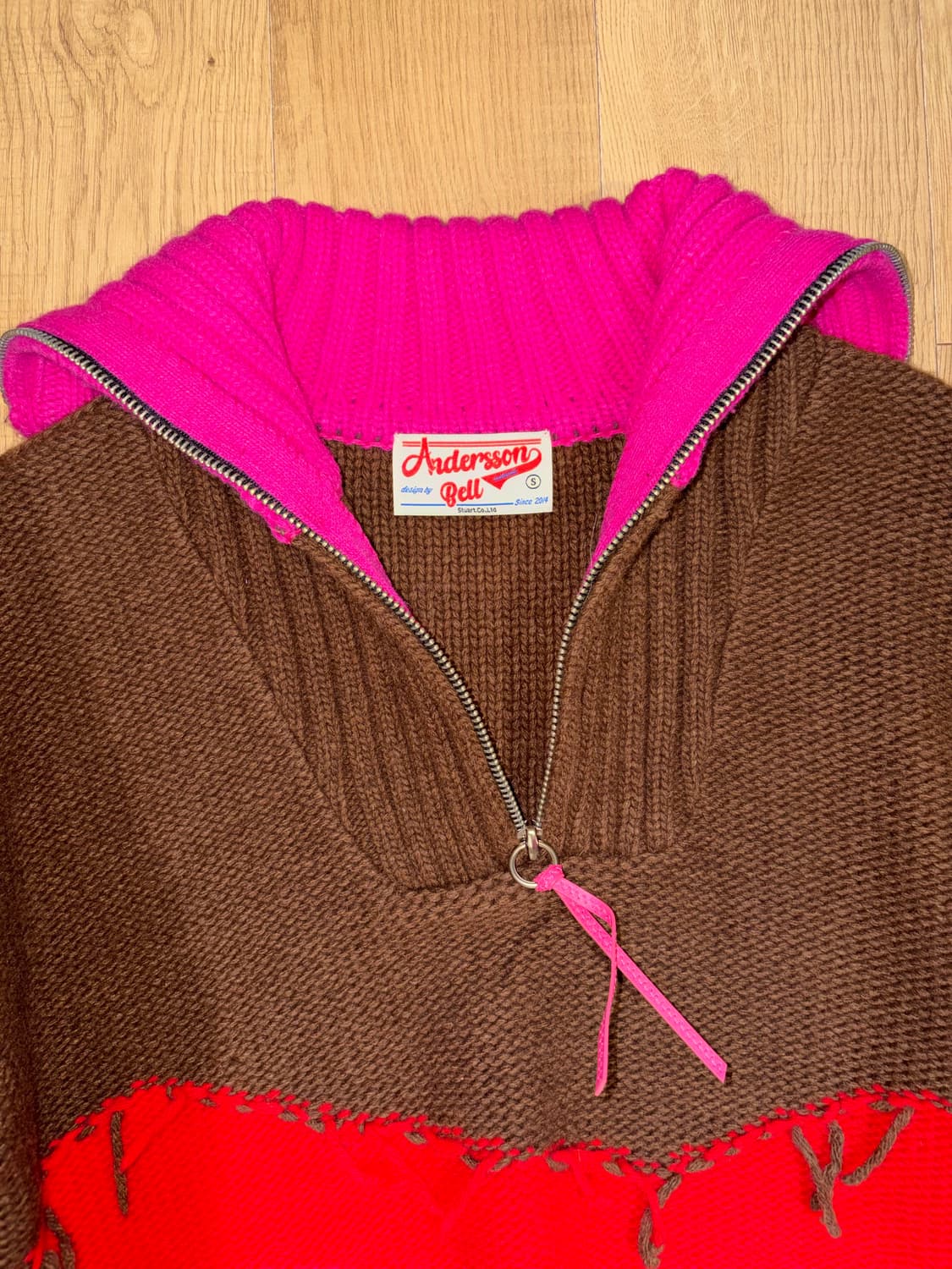 앤더슨벨 배색 니트  반집업 상품이미지2