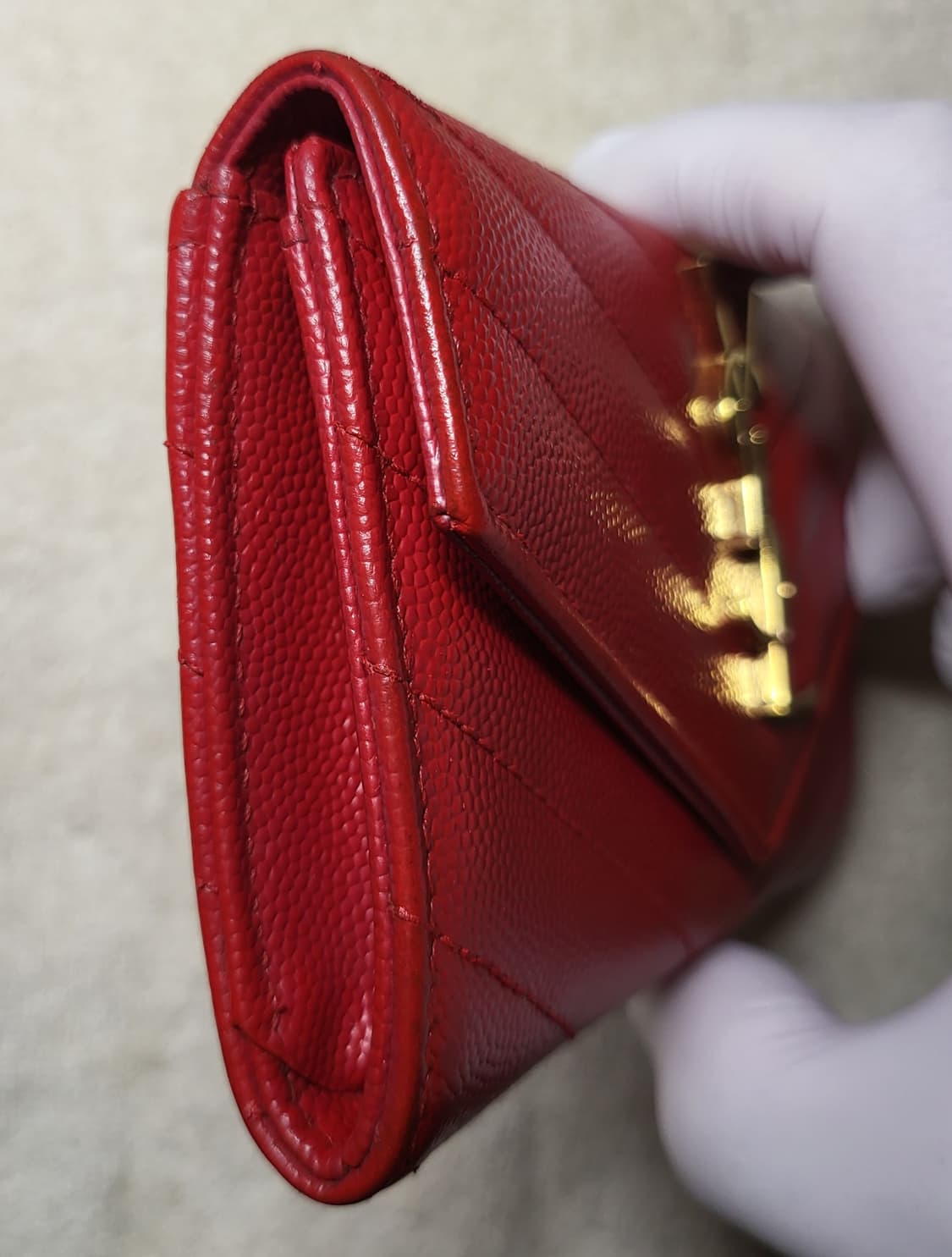 생로랑 마틀라세 반지갑 레드금장 상품이미지7