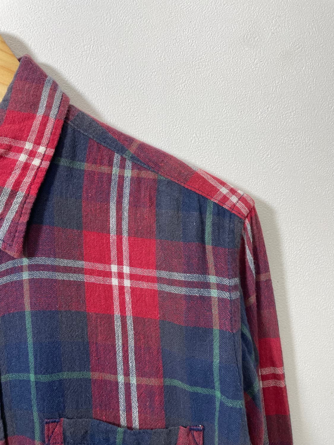 45rpm 체크 린넨 셔츠 M - S61 상품이미지3