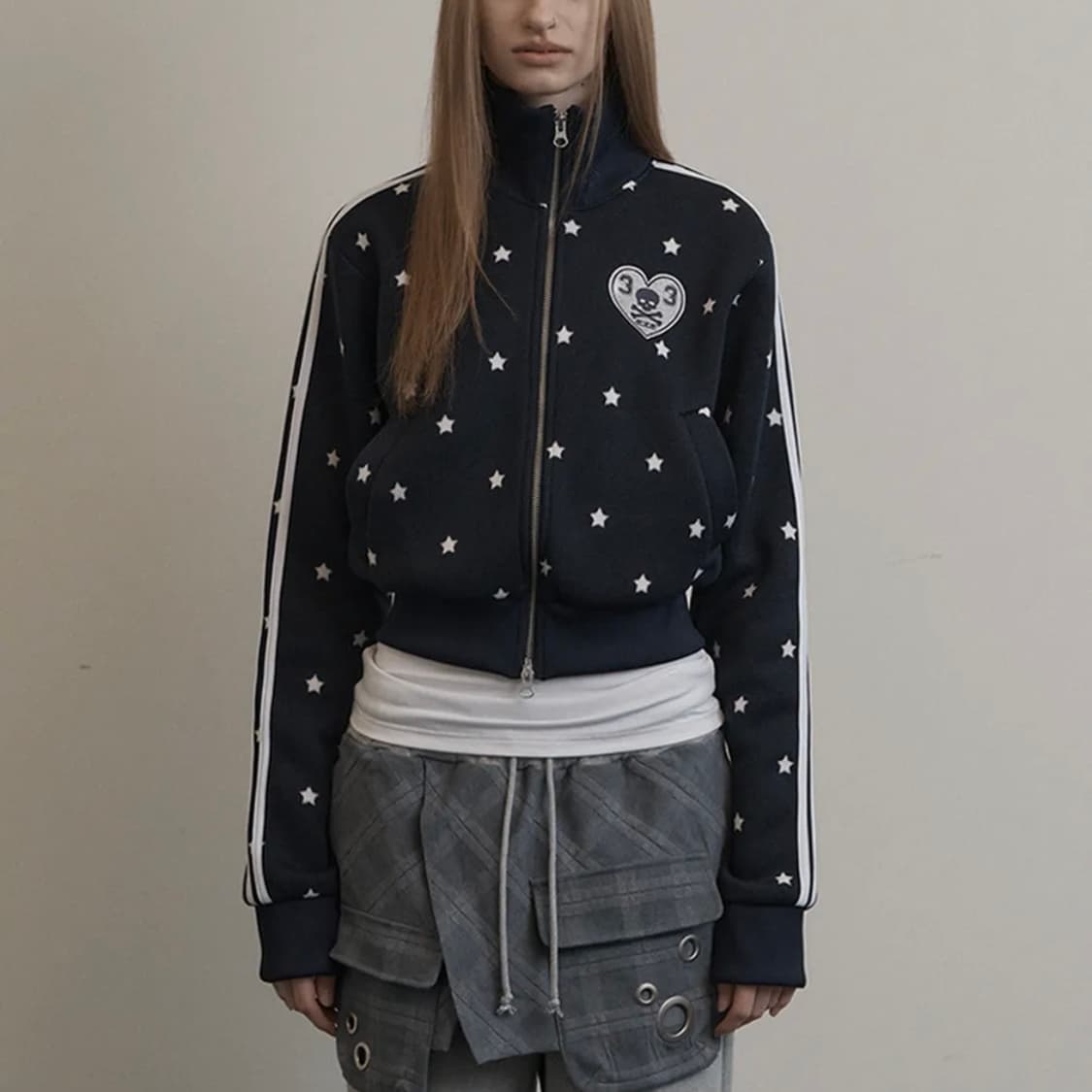 셋업이엑스이 STAR SPORTY ZIPUP NAVY 집업 네이비 상품이미지4