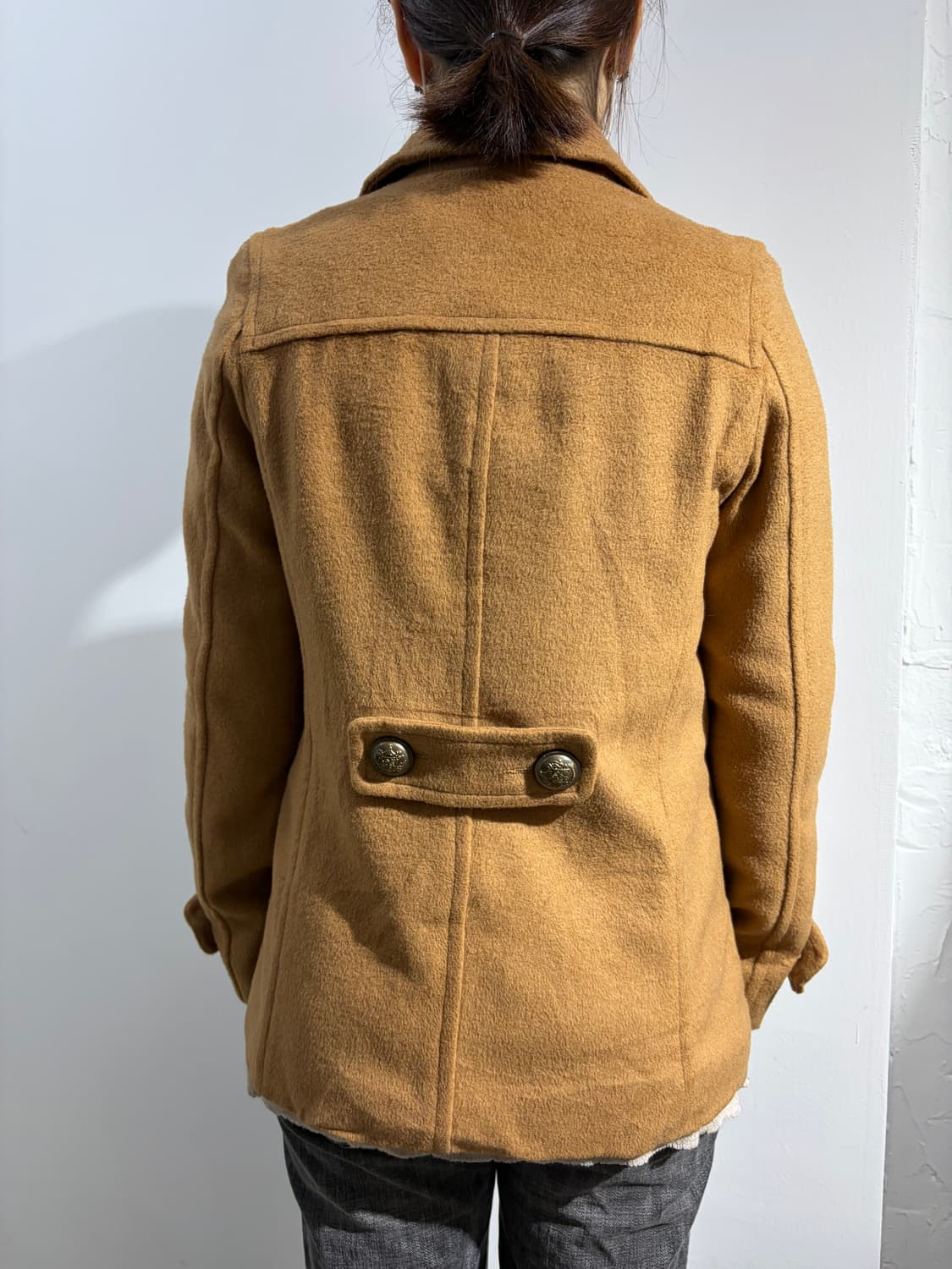 일본 빈티지 one way 모리걸 더블 버튼 카라 숏코트 상품이미지3