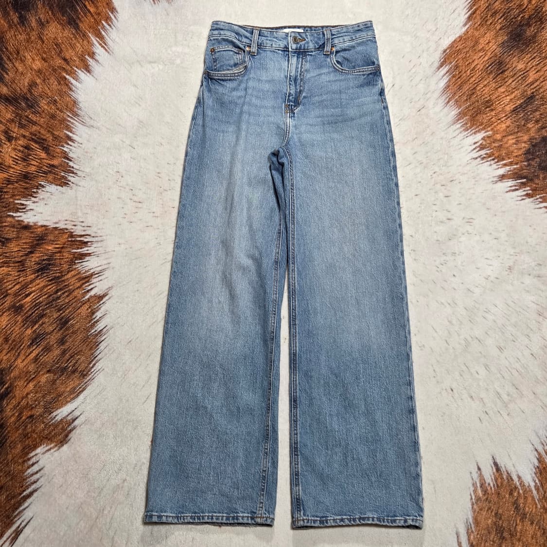 h&m 연청 데님 와이드 팬츠 상품이미지1