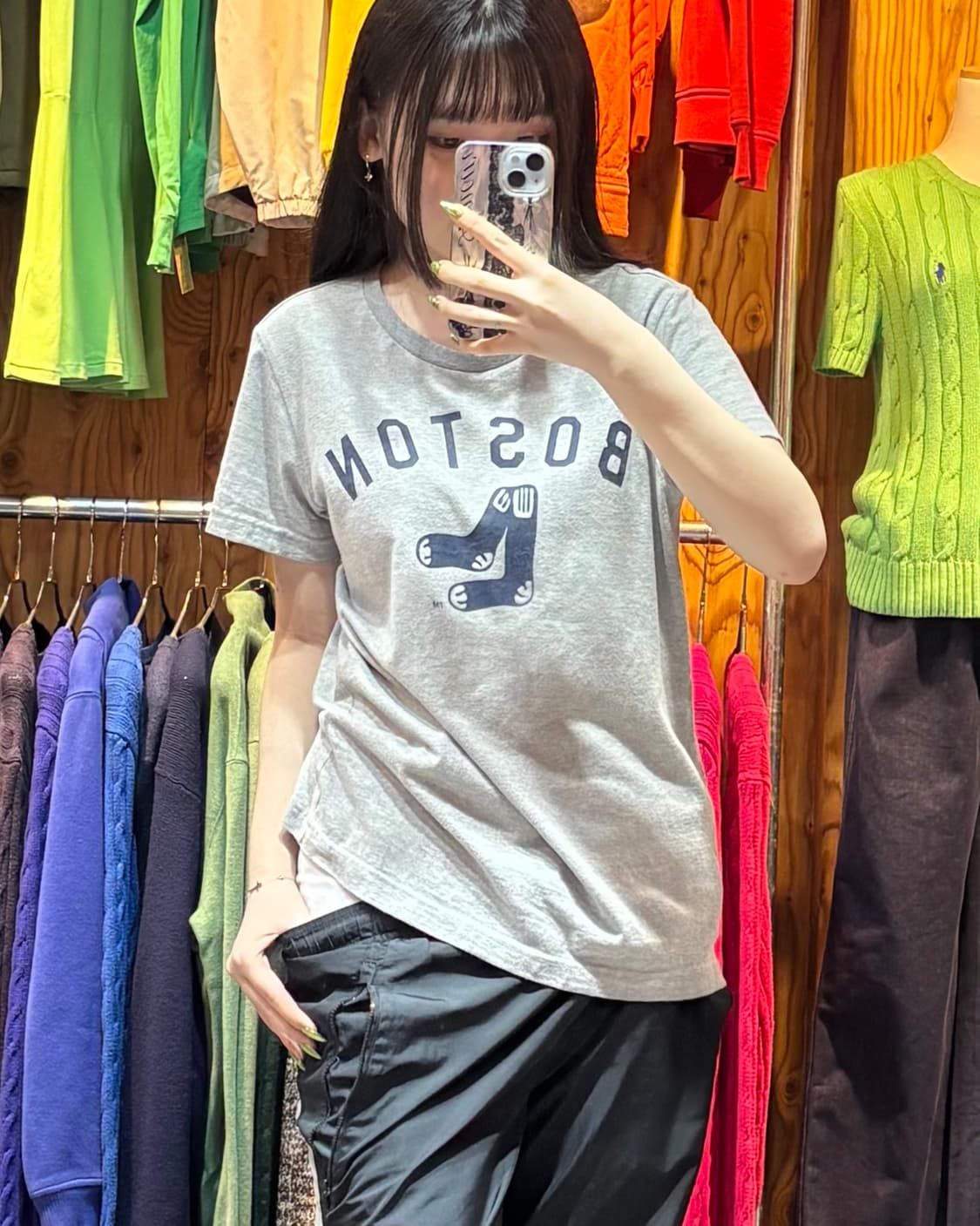 M MLB 보스턴 그레이 반팔티 상품이미지1