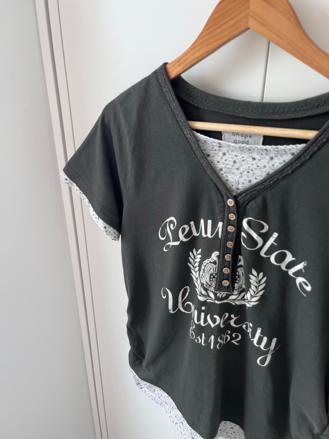 Vintage 잔꽃 레이어드 반팔티셔츠 상품이미지9