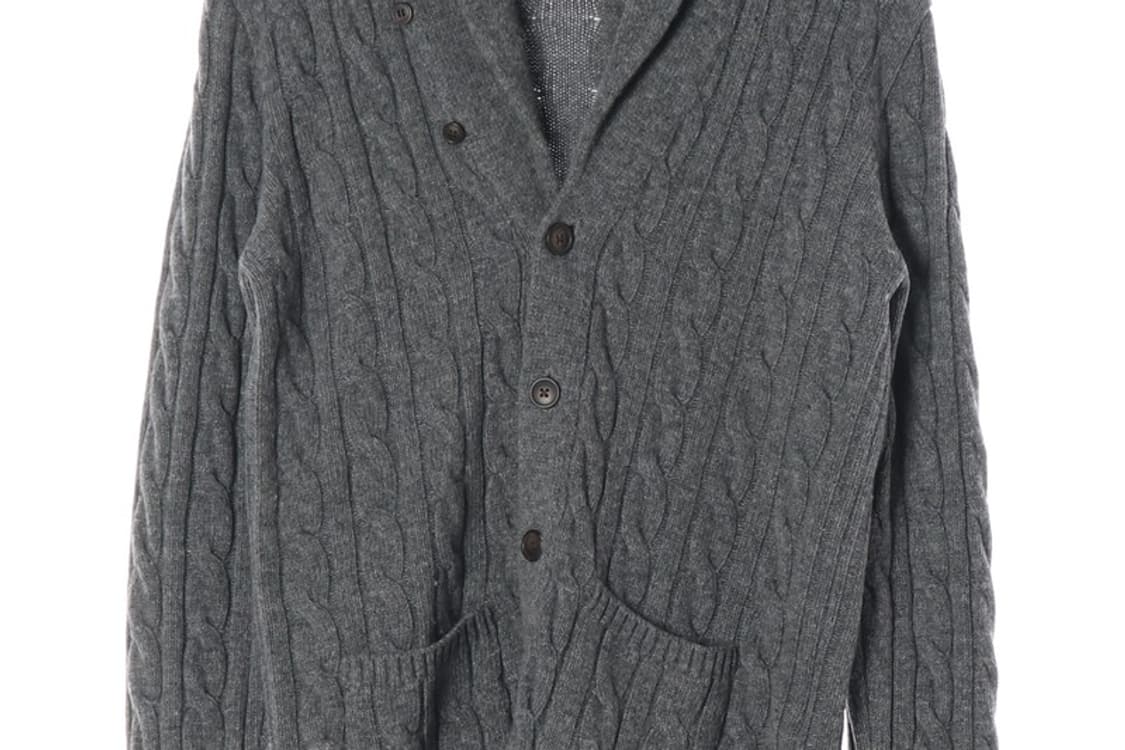 레쥬메 컴퍼니 울 80 숄카라 케이블 니트 가디건 L 상품이미지4