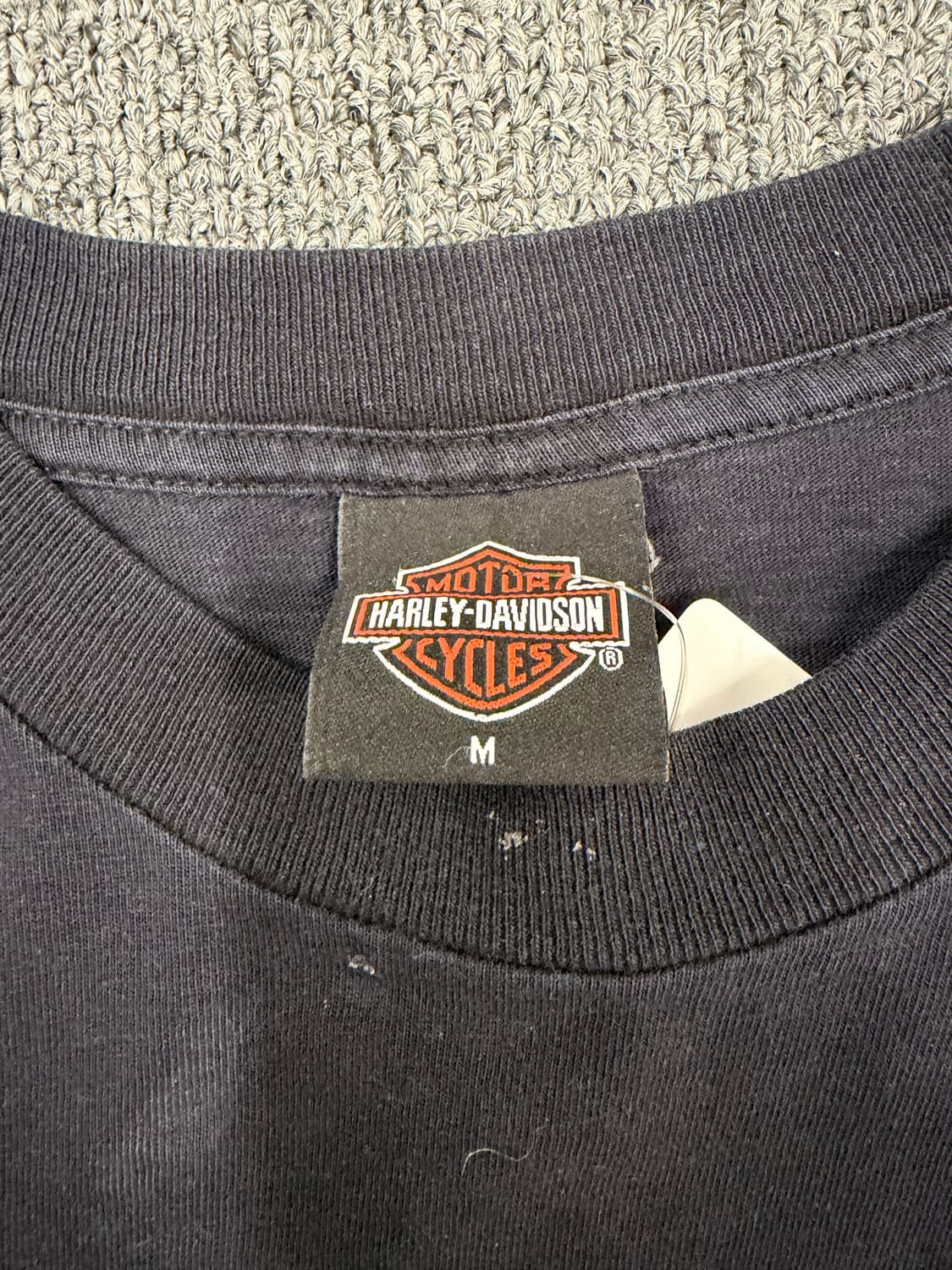 M) 할리데이비슨 빈티지 블랙 프린팅 반팔 티셔츠 상품이미지2