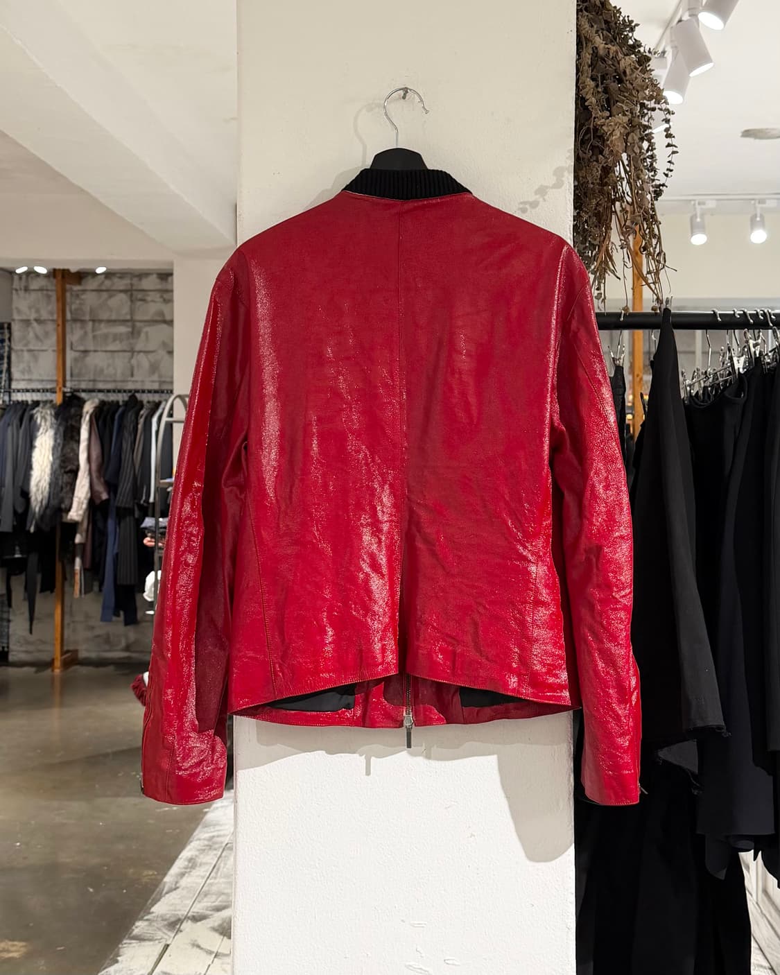 질샌더 레드 레더 봄버 자켓 상품이미지6