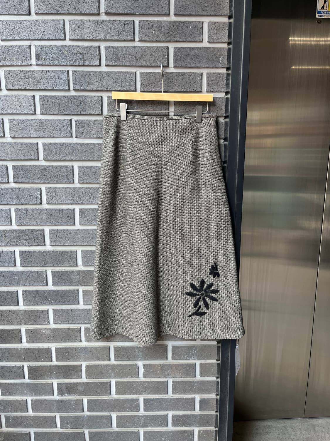 울 트위드 플로럴 스커트 그레이 상품이미지2