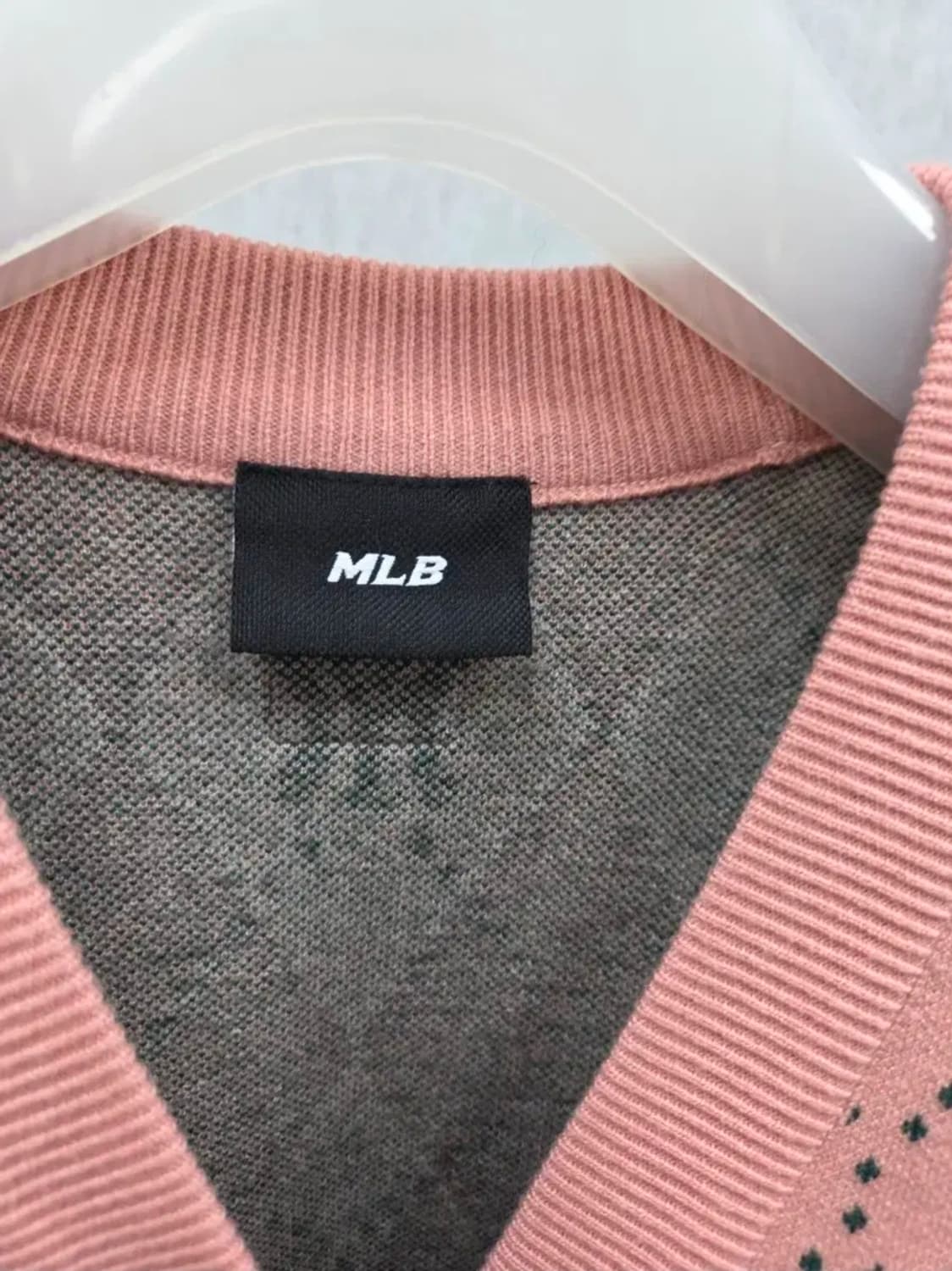 여성 XS MLB 아가일 모노그램 가디건 상품이미지5