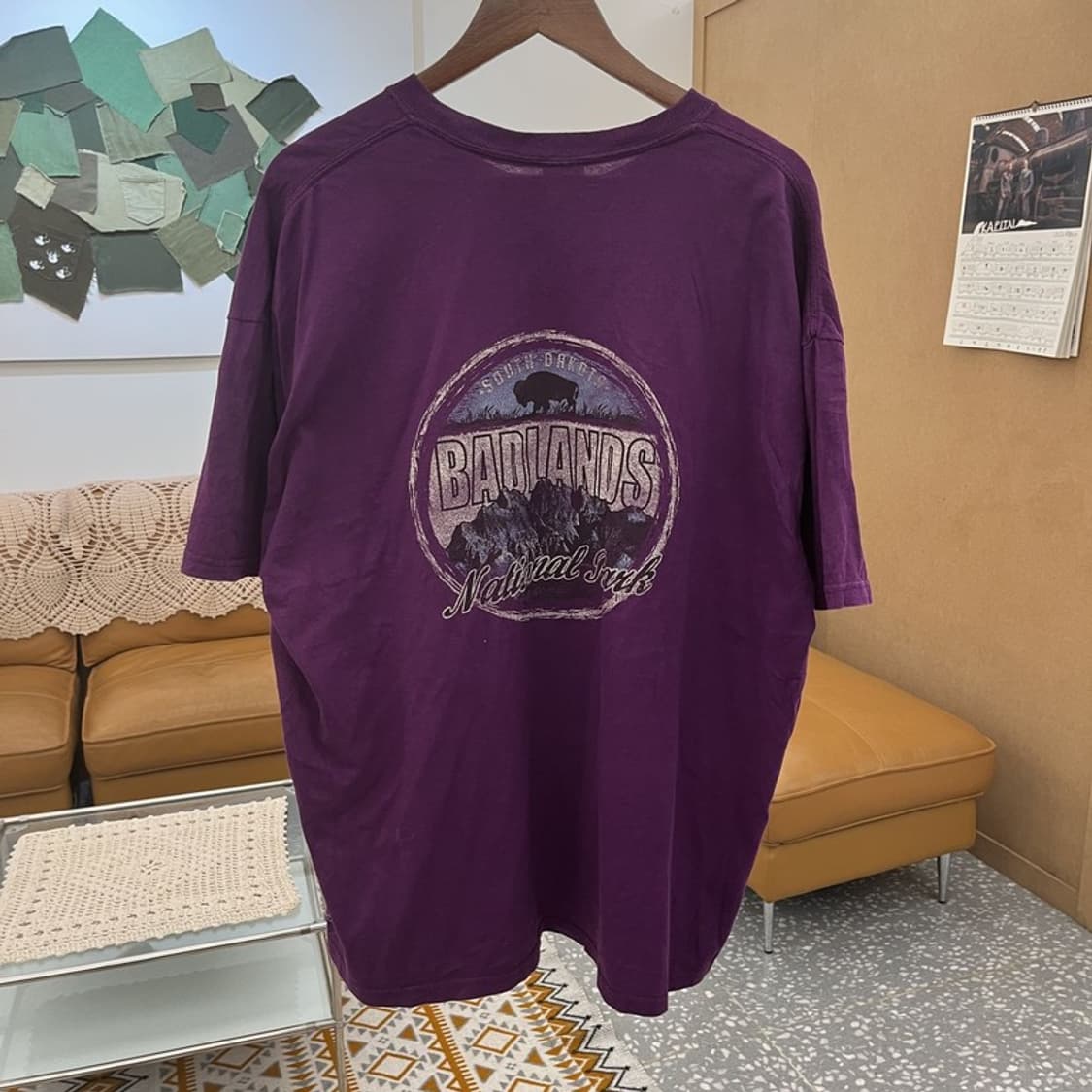 길단 레트로 빈티지 프린팅 딥퍼플 포도맛 반팔티 2XL C10539 상품이미지3