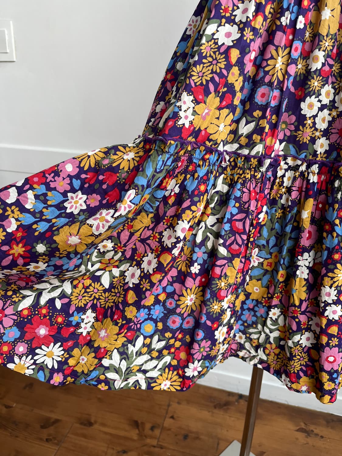 바이올렛 플로럴 패턴 롱 원피스 상품이미지4