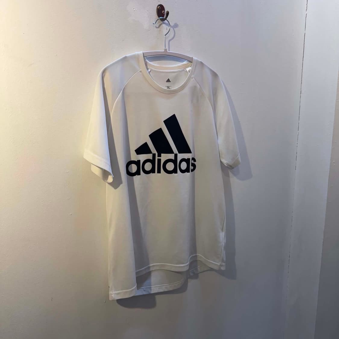 [2XL] 아디다스 빅로고 화이트 기능성 반팔 티셔츠 상품이미지3