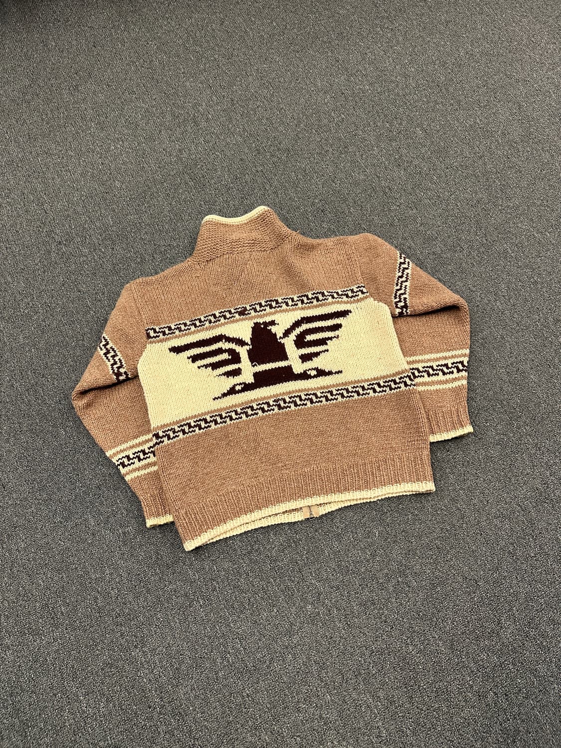 M) 빈티지 캐나다 코위찬 울 니트집업 상품이미지3