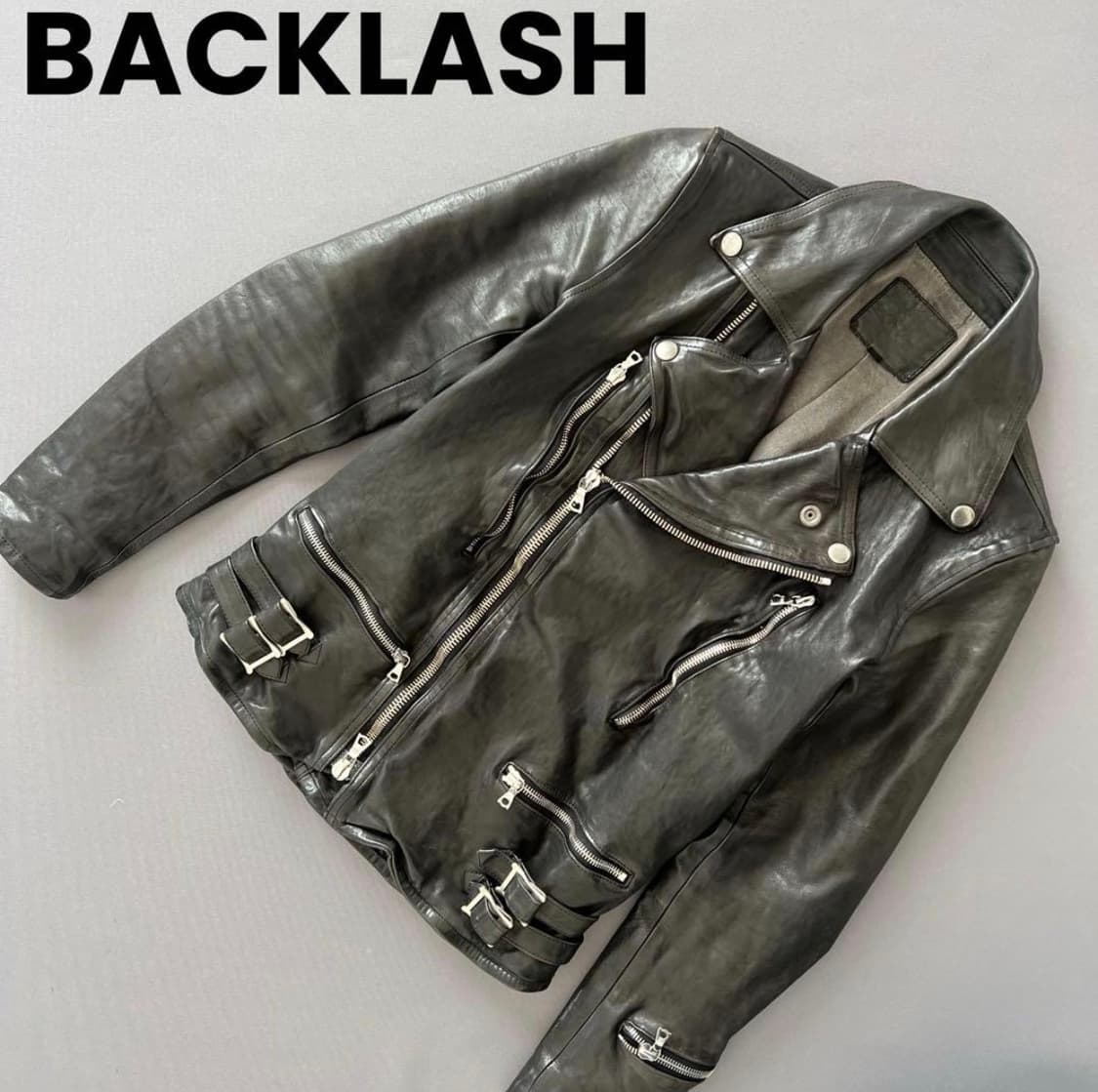 BACKLASH 백래시 가죽 자켓 라이더스 더블 벨트 상품이미지2