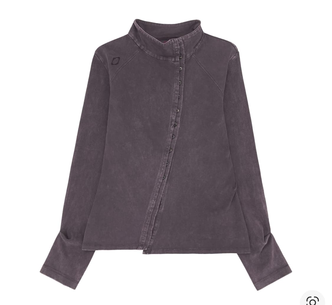 미스치프 워시드 저지 셔츠 퍼플 브라운 S 상품이미지1