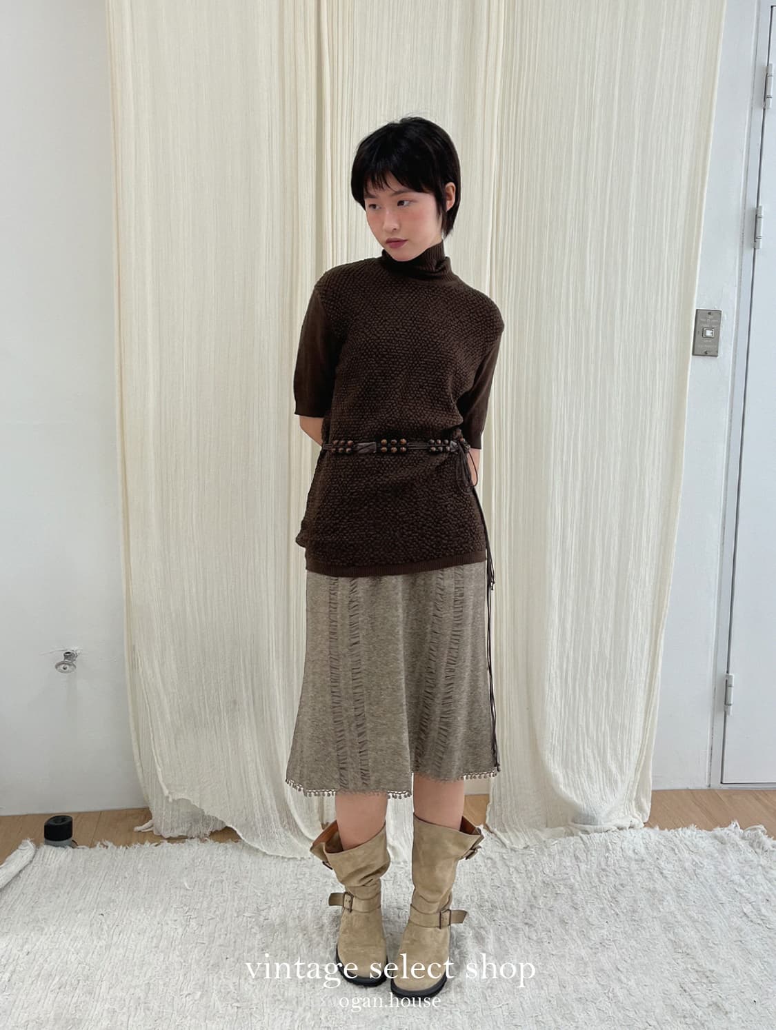 vintage acorn turtleneck knit top 상품이미지5