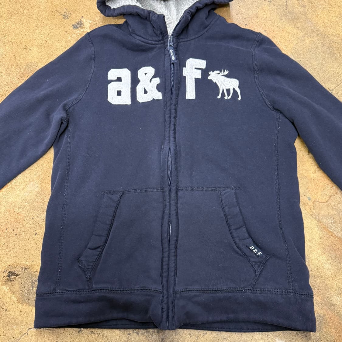 아베크롬비 키즈 네이비 양털 후드집업 상품이미지3