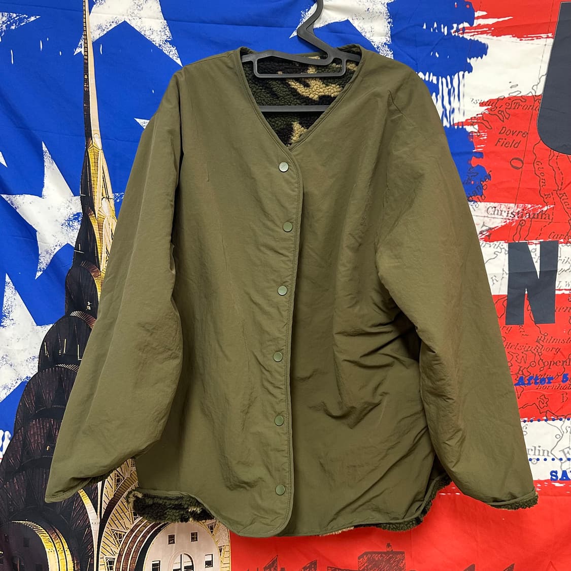 s급 빈티지 카모 리버시블 양면 오버핏바람막이XL105 상품이미지4