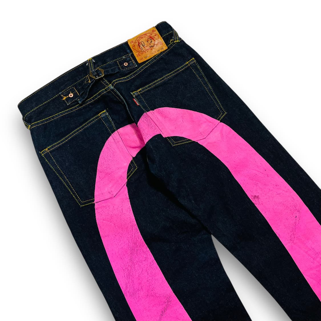 에비수 시그니처 빅로고 핑크 y2k 데님 팬츠 상품이미지2