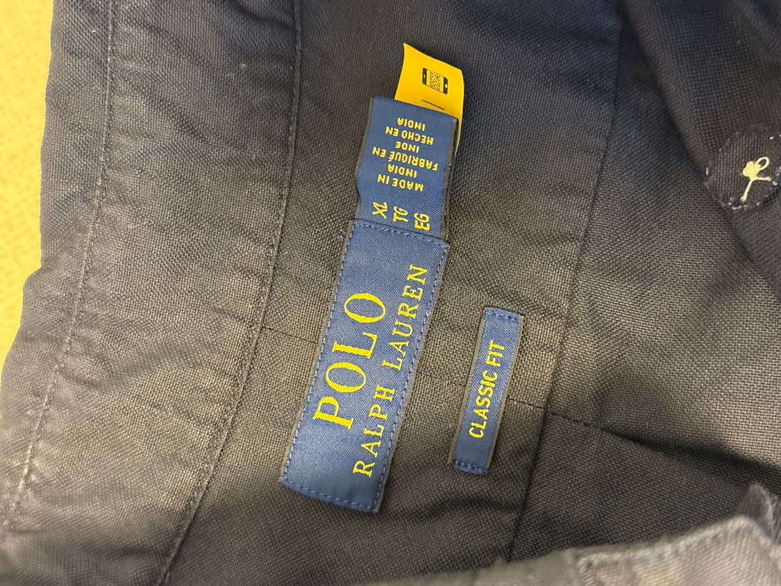 폴로 옥스포드 클래식핏 가먼트다이셔츠 네이비/레드포니 상품이미지2