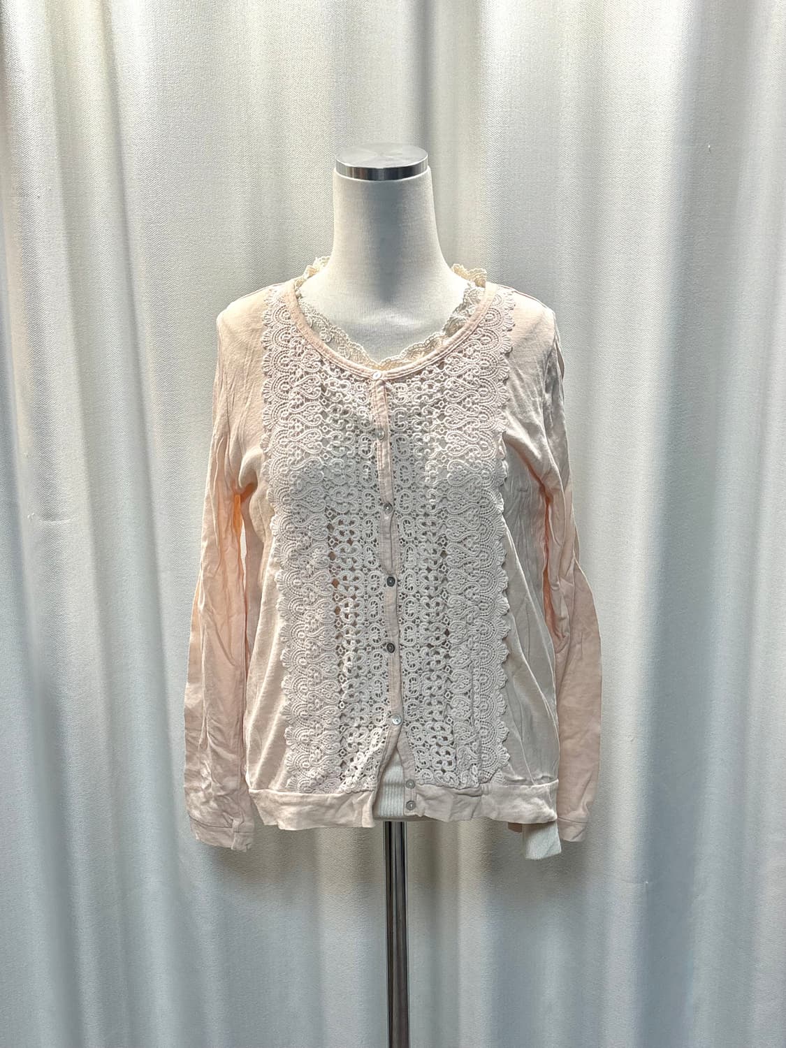 모리걸,러블리st 핑크 레이스 가디건 상품이미지1