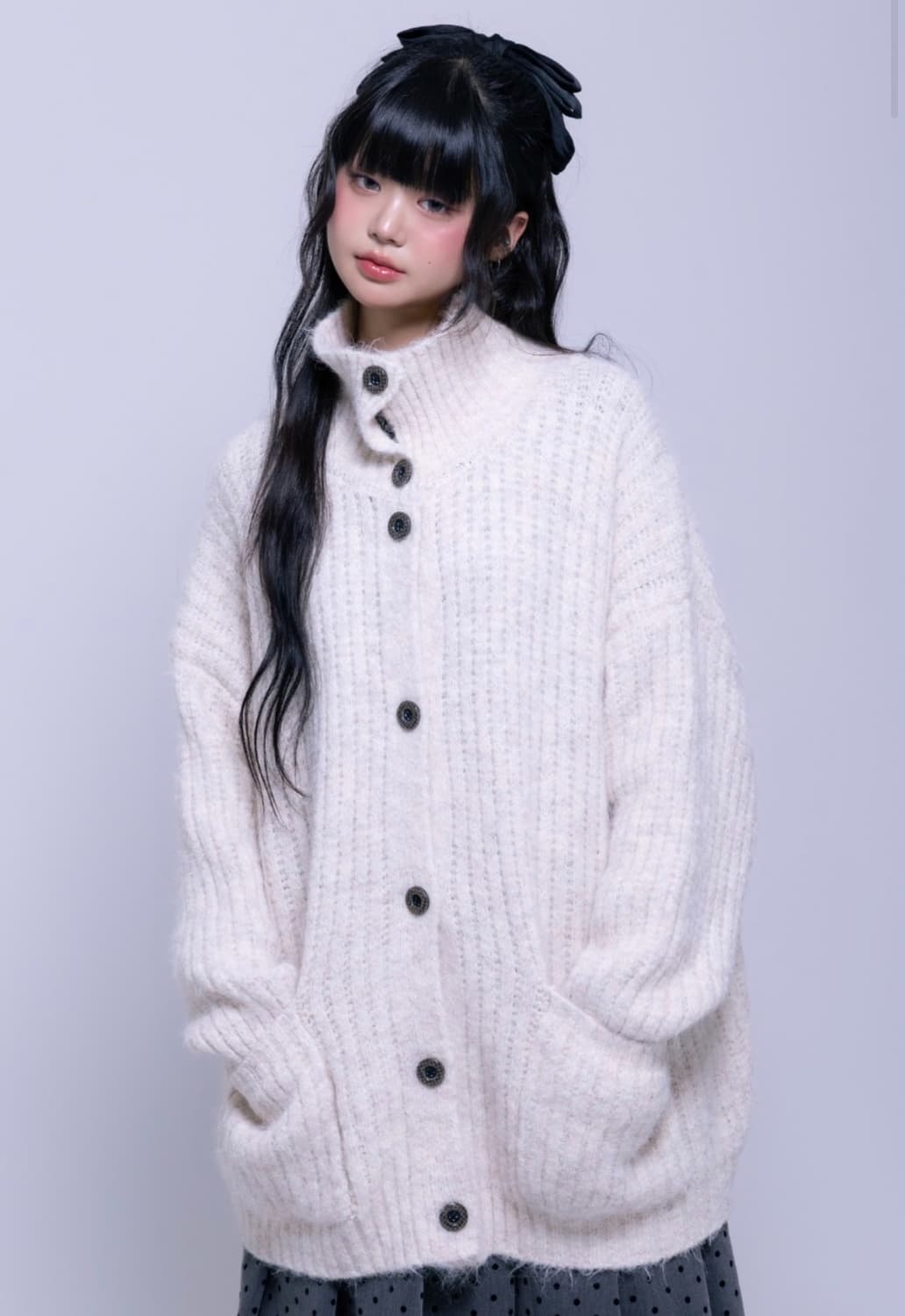 나이엔 하이넥 헤비 가디건 상품이미지1