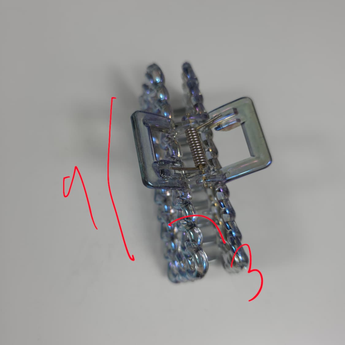 [새상품] 투명 체인 사각 집게핀 헤어 액세서리 상품이미지7