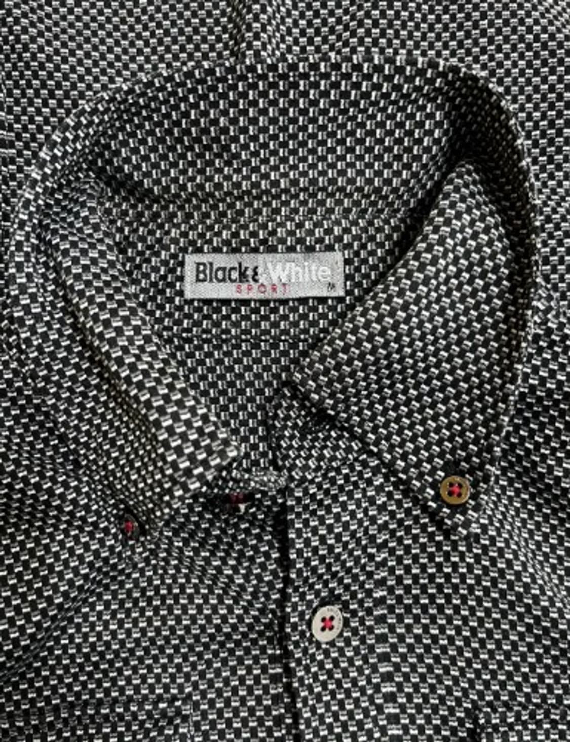 블랙앤화이트재팬 여성 체크카라긴팔티셔츠 M 상품이미지4