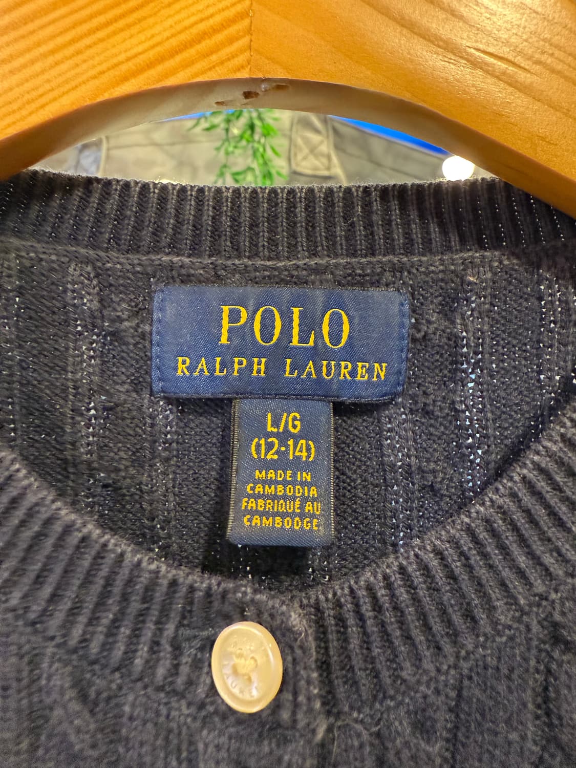 폴로 랄프로렌 화이트포니 네이비 꽈배기 가디건 상품이미지2