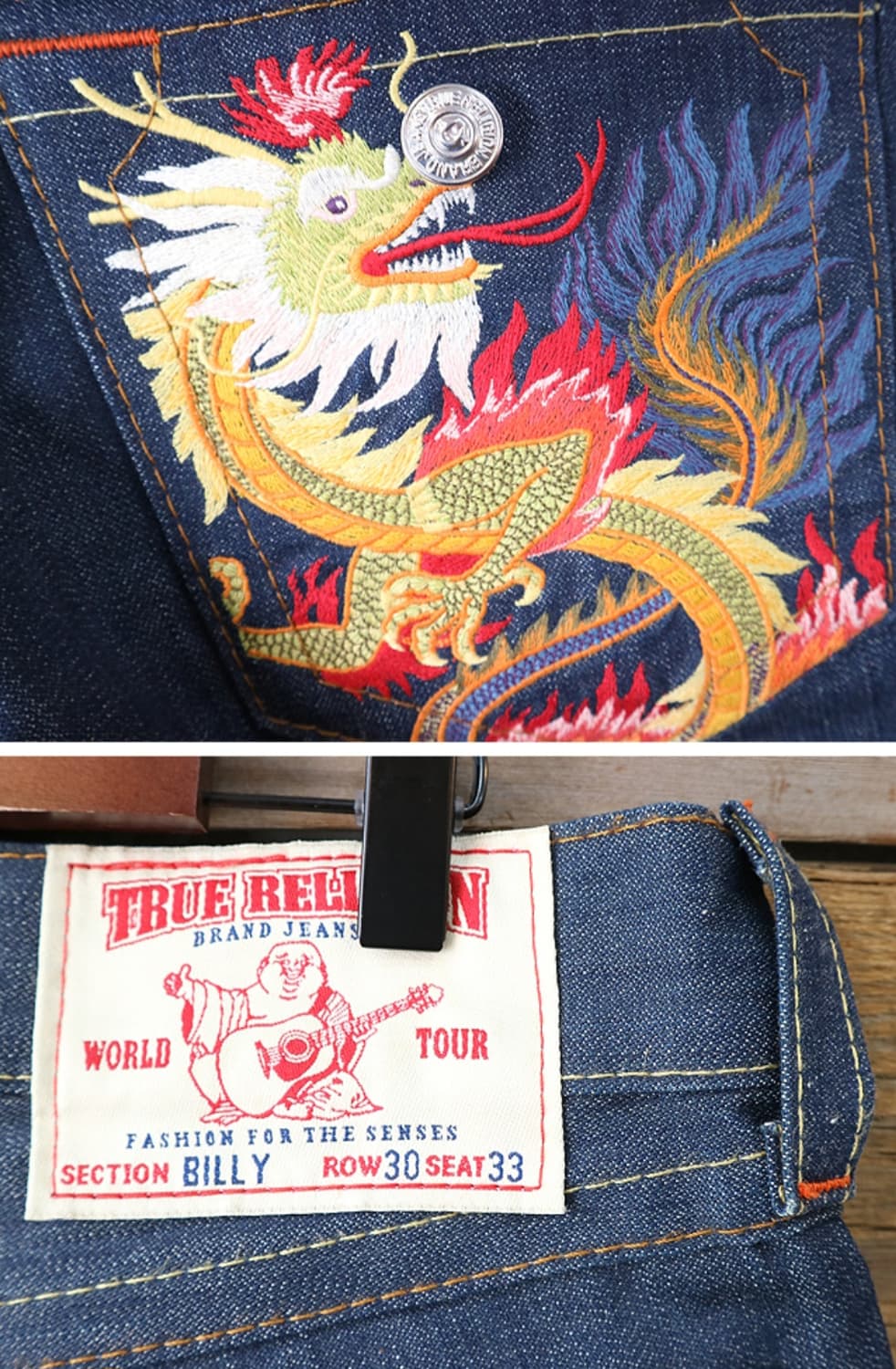 미국메이드 00S 트루릴리젼 BILLY 빌리 드레곤 자수 부츠컷 데님 상품이미지6