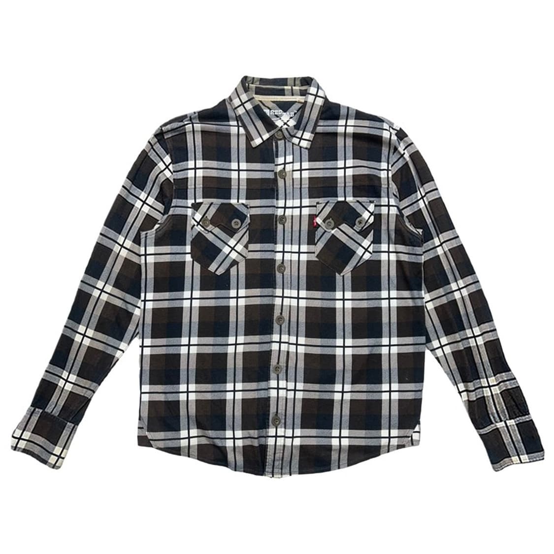 리바이스 브라운 투톤 체크 플란넬 투포켓 셔츠 L 상품이미지1
