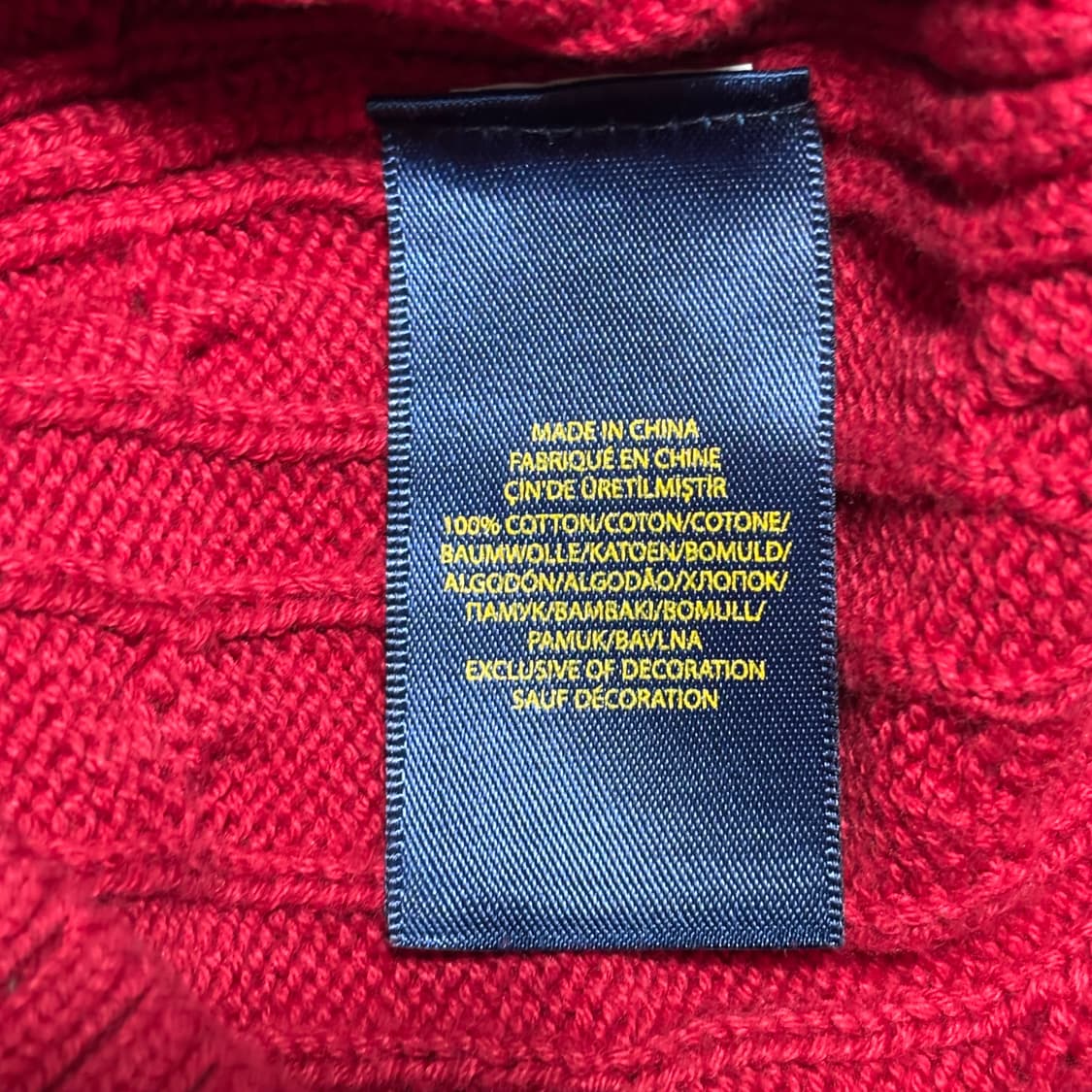 XL 여성용 폴로랄프로렌 레드 케이블 니트 상품이미지5