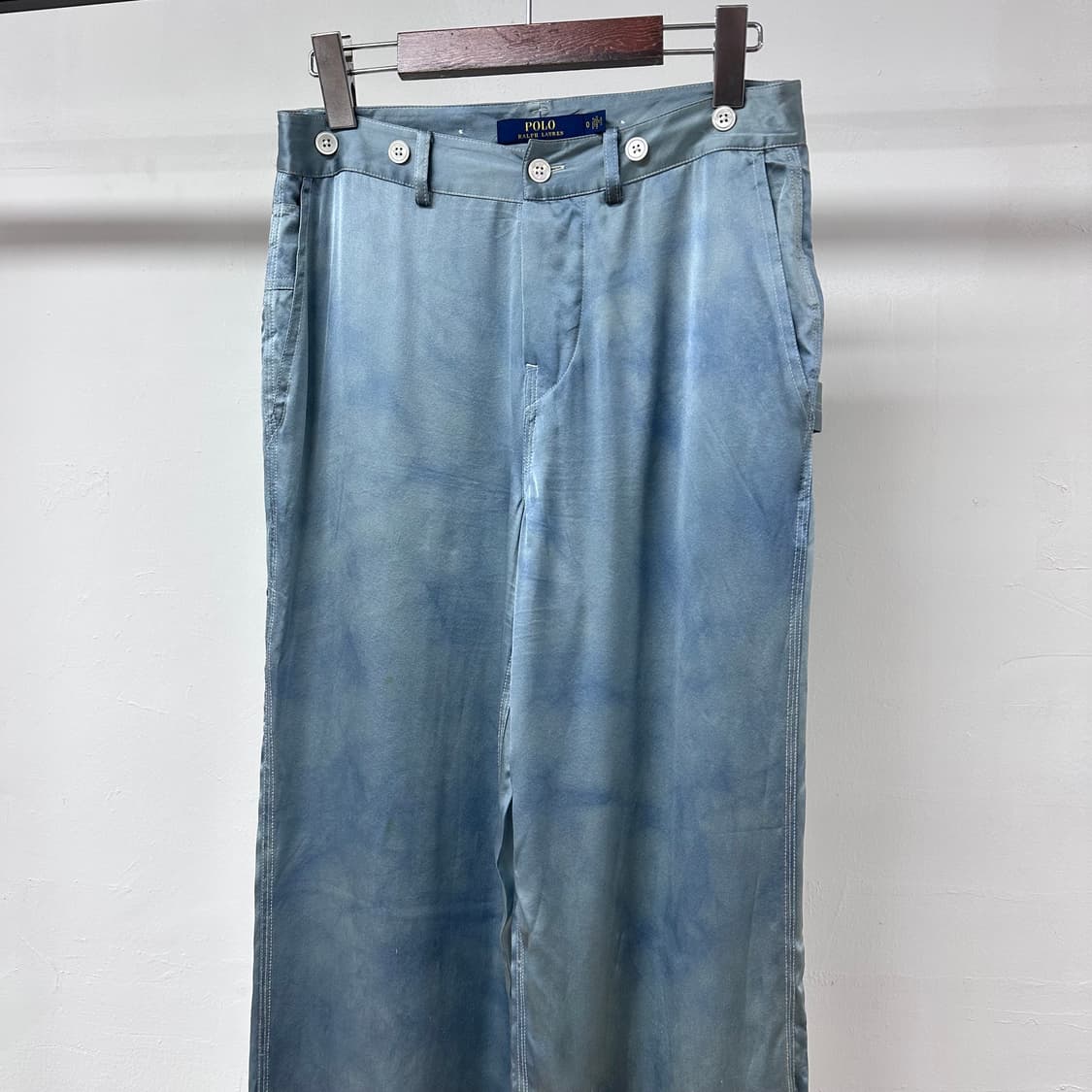 POLO 폴로 랄프로렌 블루 실크 100% 와이드팬츠 0사이즈 J33 상품이미지2