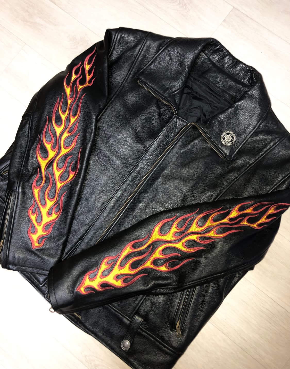할리데이비슨 불꽃 가죽 자켓 상품이미지2