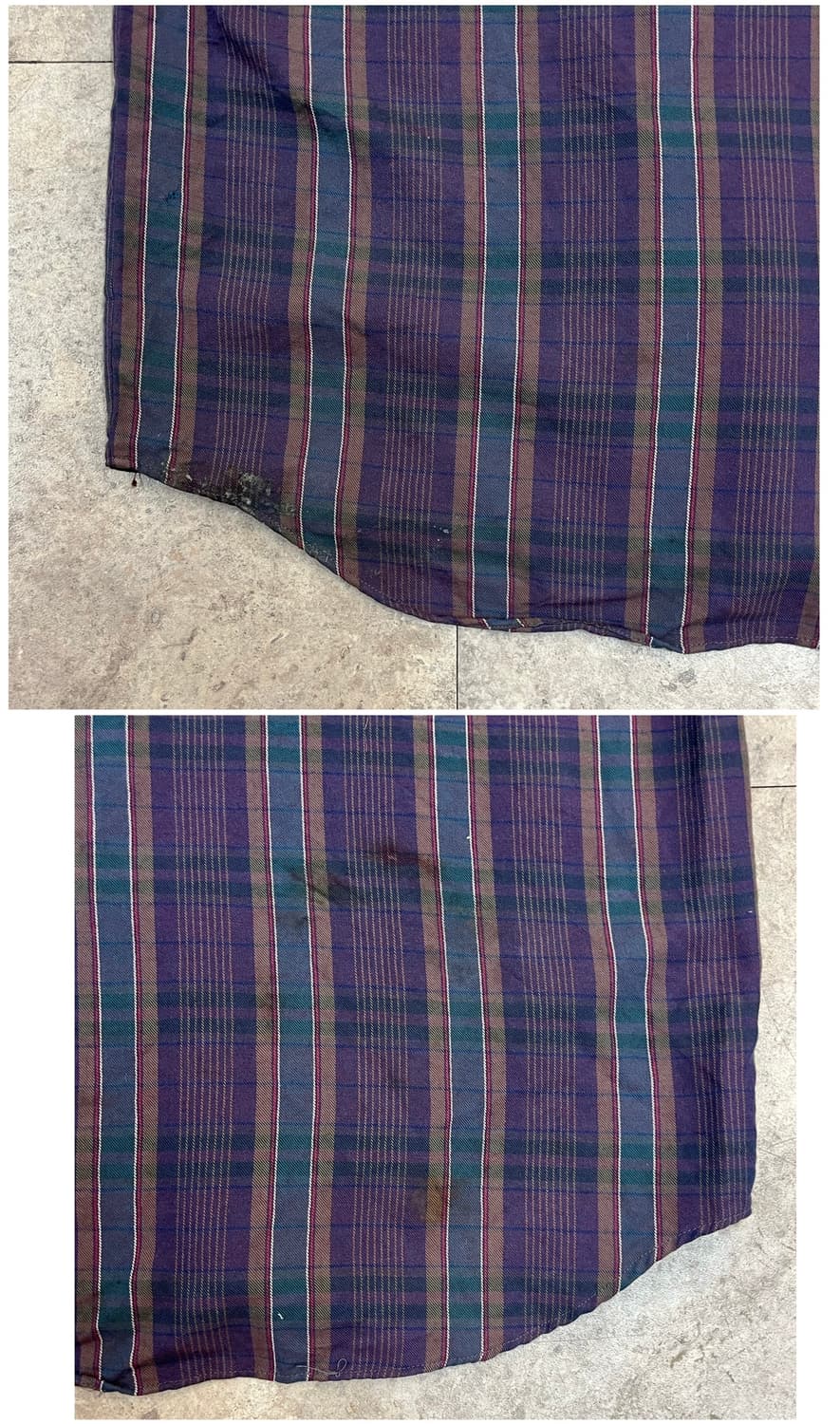 빈티지 울 체크 셔츠 퍼플 L #csz3395 상품이미지8