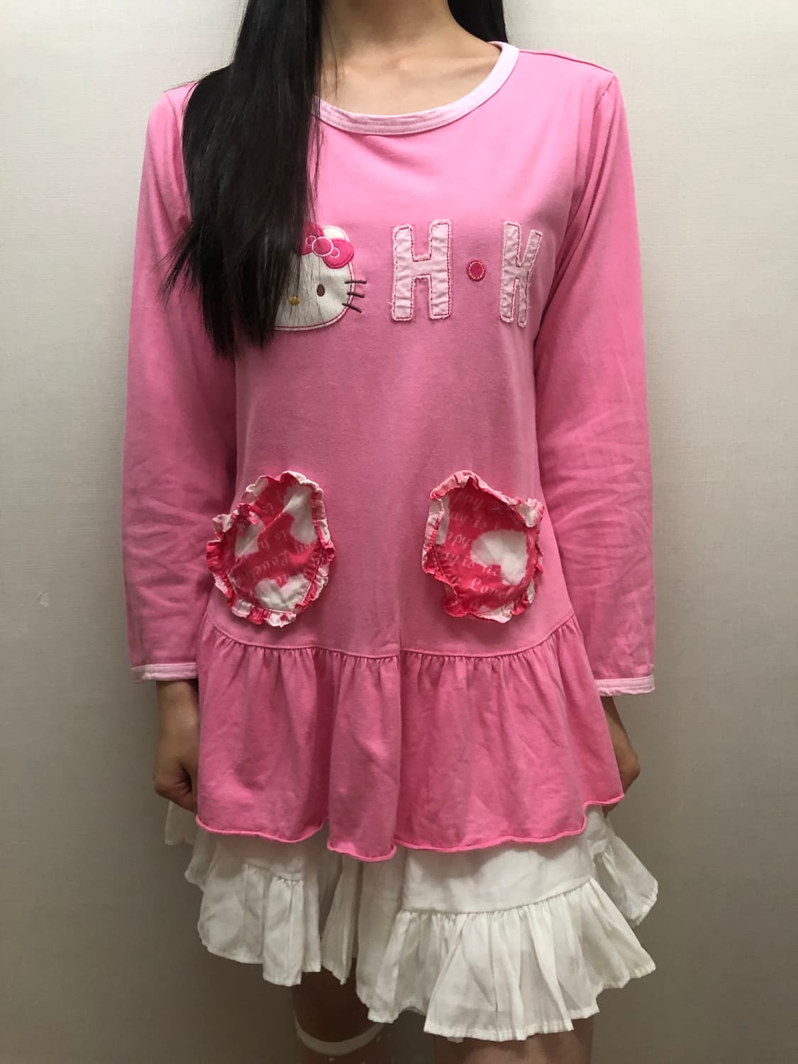 빈티지 핑크 헬로키티 프릴 티셔츠 상품이미지5