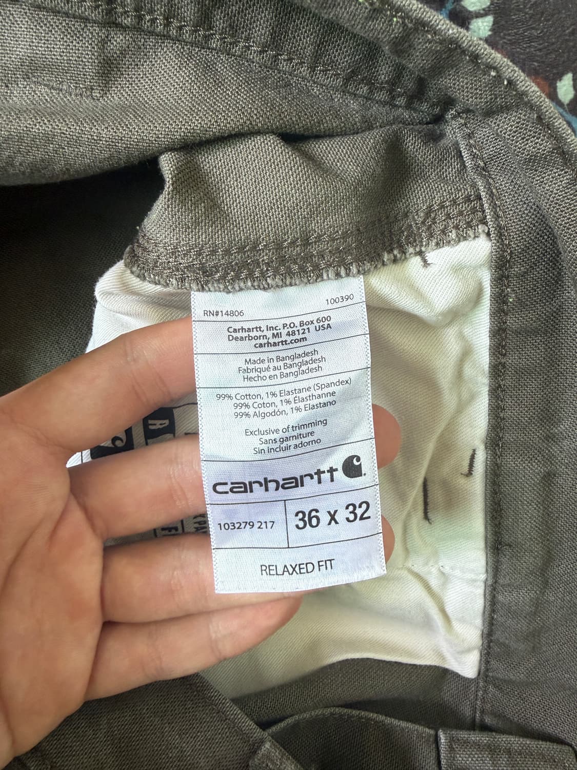 칼하트 bn3279 카펜터 워크팬츠 36x32 상품이미지6