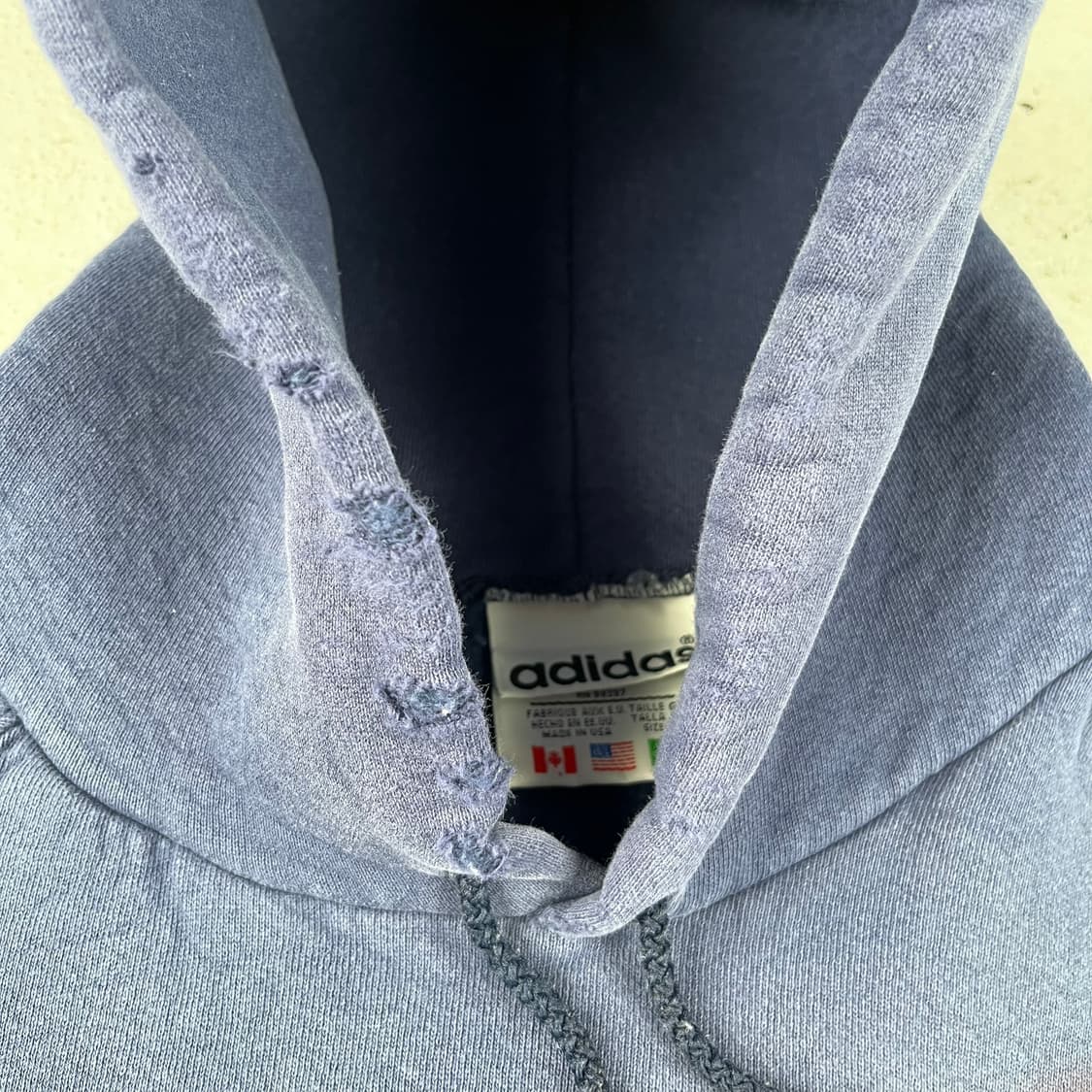 빈티지 아디다스 adidas 빅자수로고 후드 네이비 상품이미지6