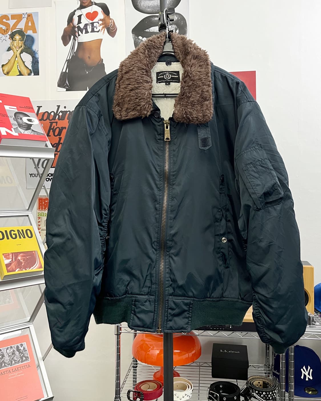 USA 올드 빈티지 퍼 카라넥 항공점퍼 상품이미지5