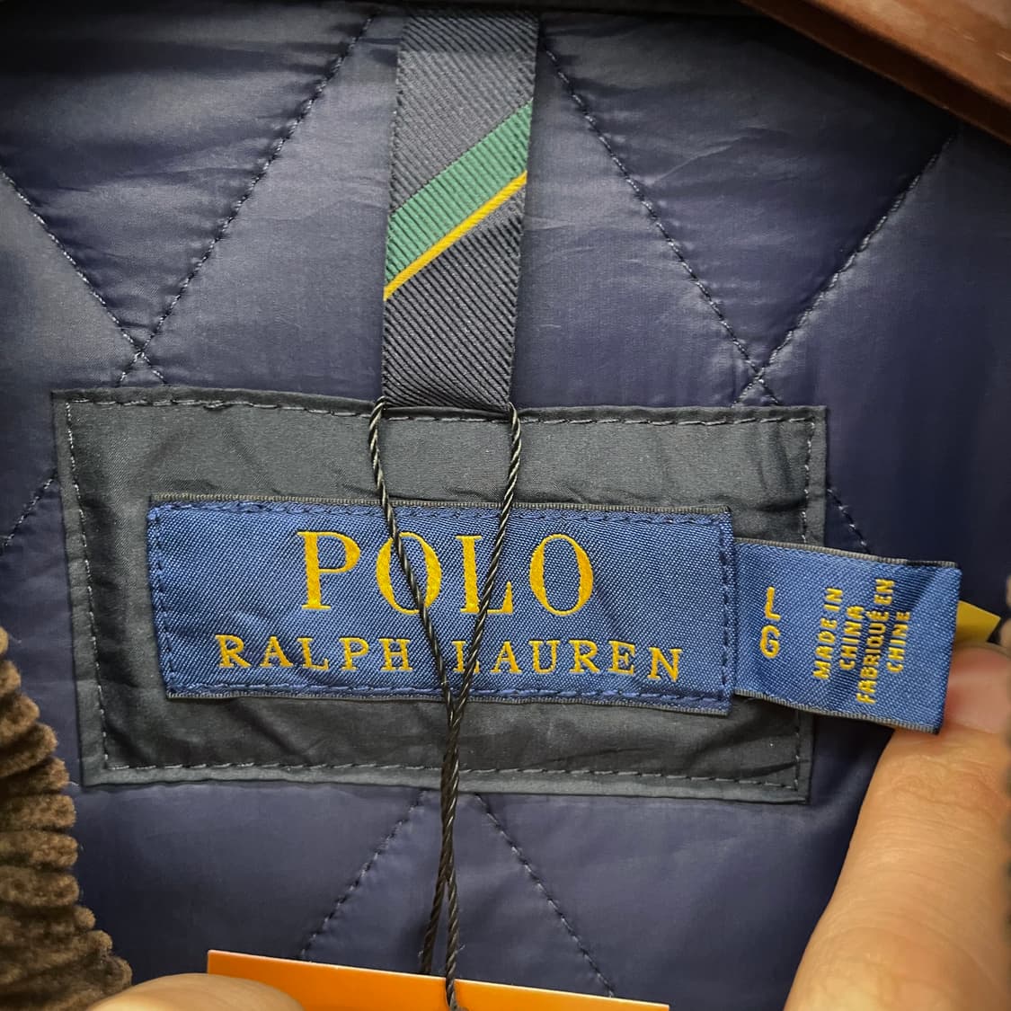 폴로 랄프로렌 신형 라벨 방패로고 스냅 버튼 코듀로이 넥 퀼팅 자켓 상품이미지7