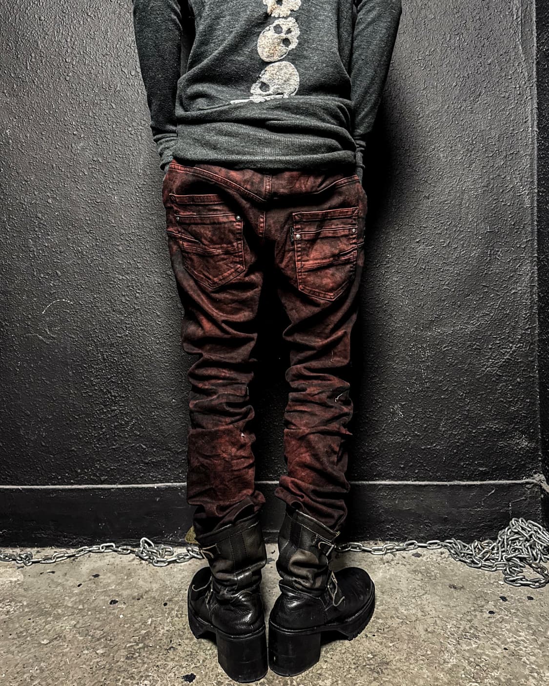 TORNADO MART – Red-Dyed Slim Denim Pants 상품이미지10