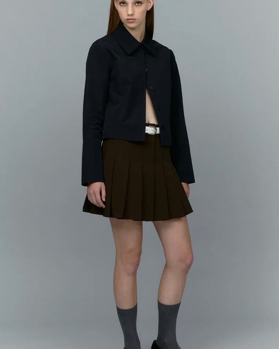 플리츠치마(브라운, s) 상품이미지1