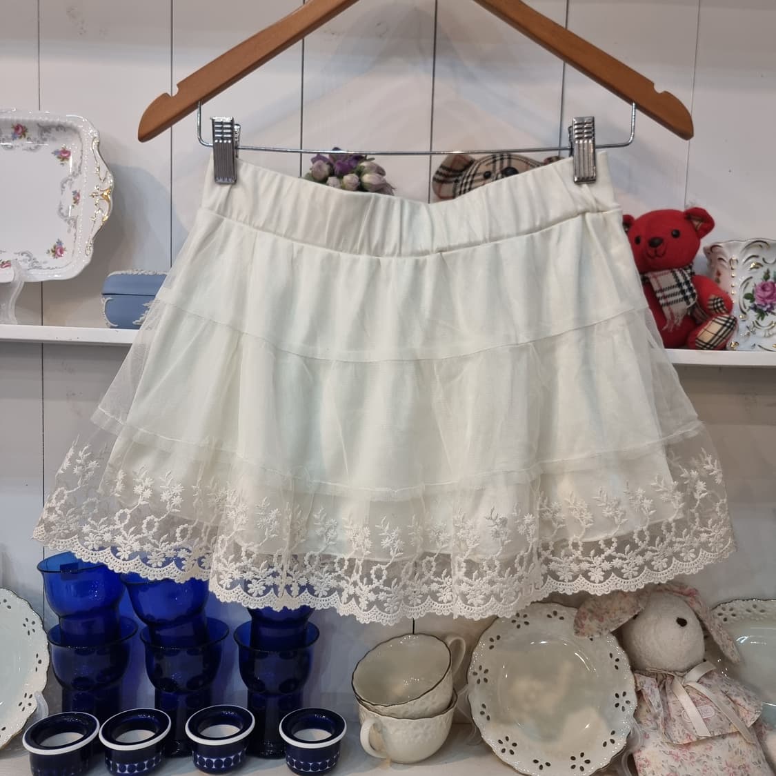 아이보리 레이스 캉캉 펫티스커트 상품이미지1