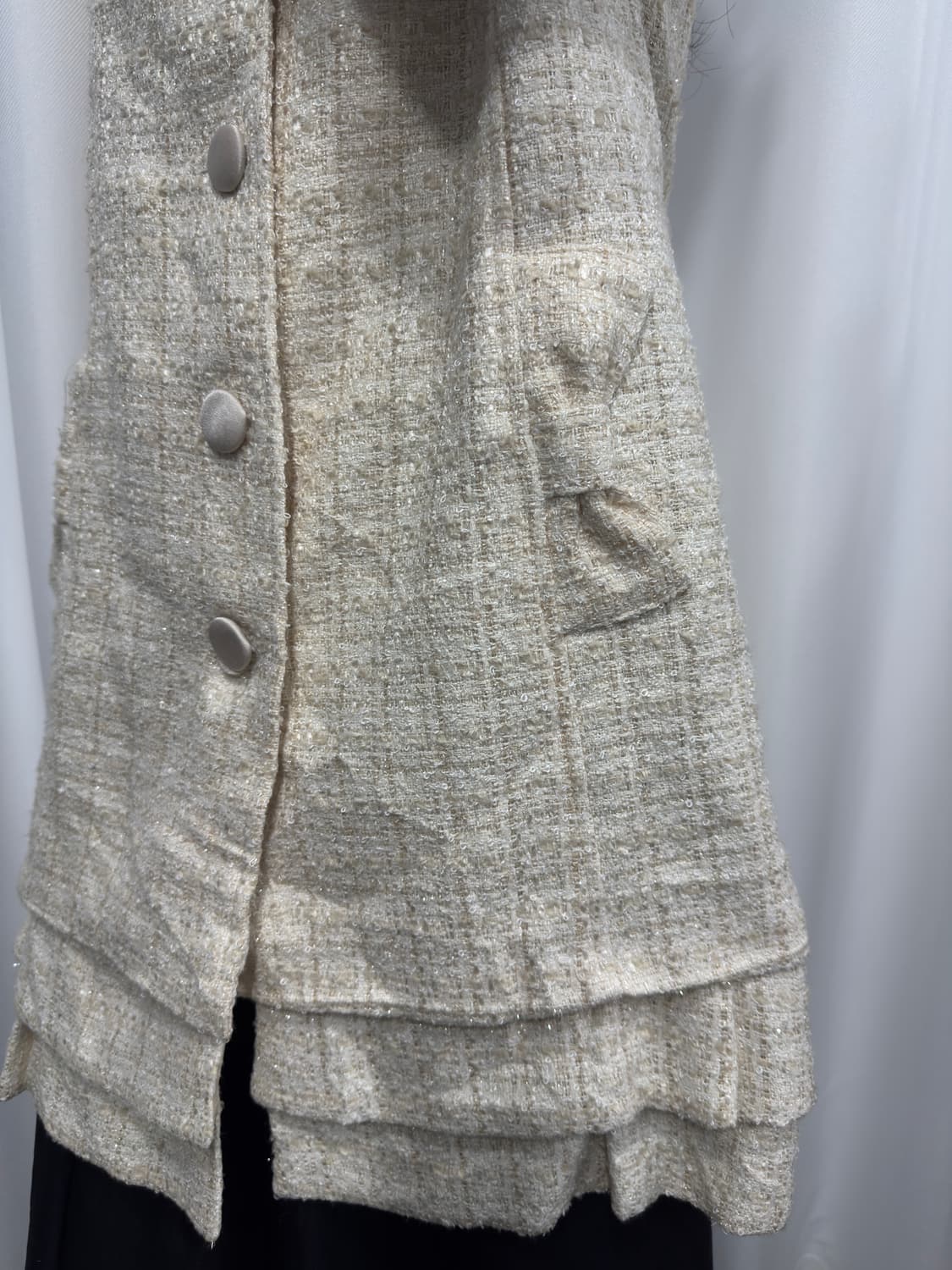 lovely tweed glitter ribbon coat 상품이미지2