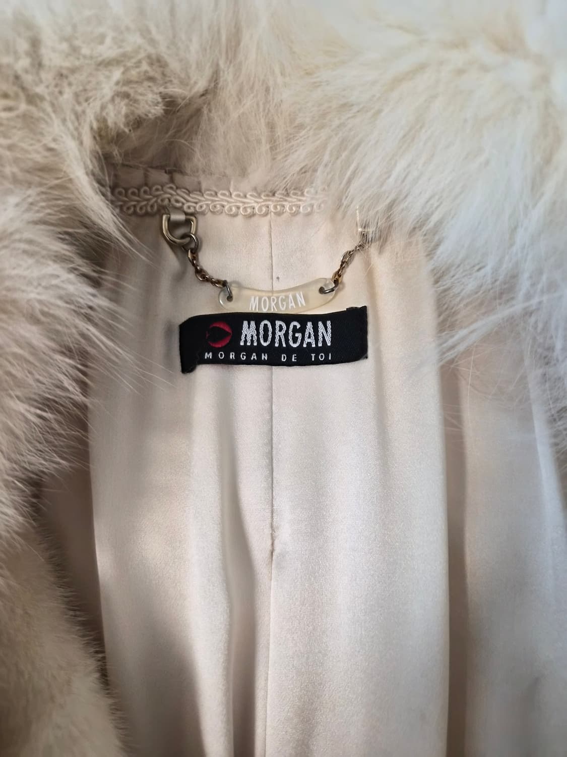 모건(MORGAN) 폭스퍼 밍크 스타일 하프 자켓 (55사이즈/베이지) 상품이미지4